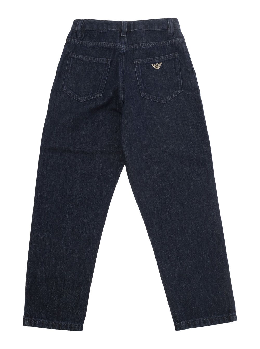 EMPORIO ARMANI BLUE FIVE-POCKET JEANS WITH LOGO DETAIL IN DENIM BOY 