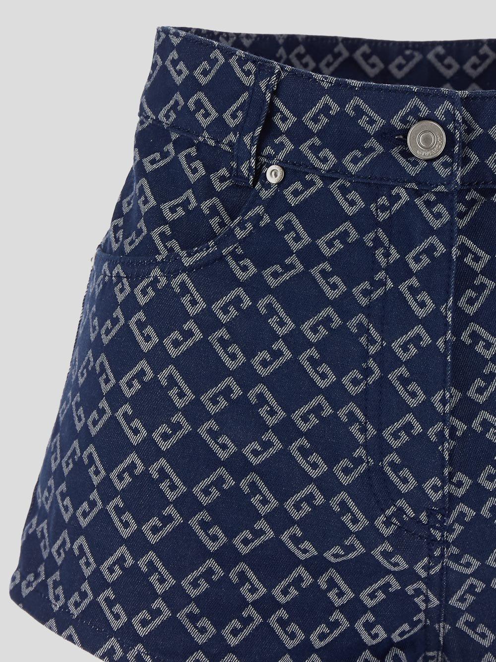 Givenchy Monogram Denim Shorts In Blue
