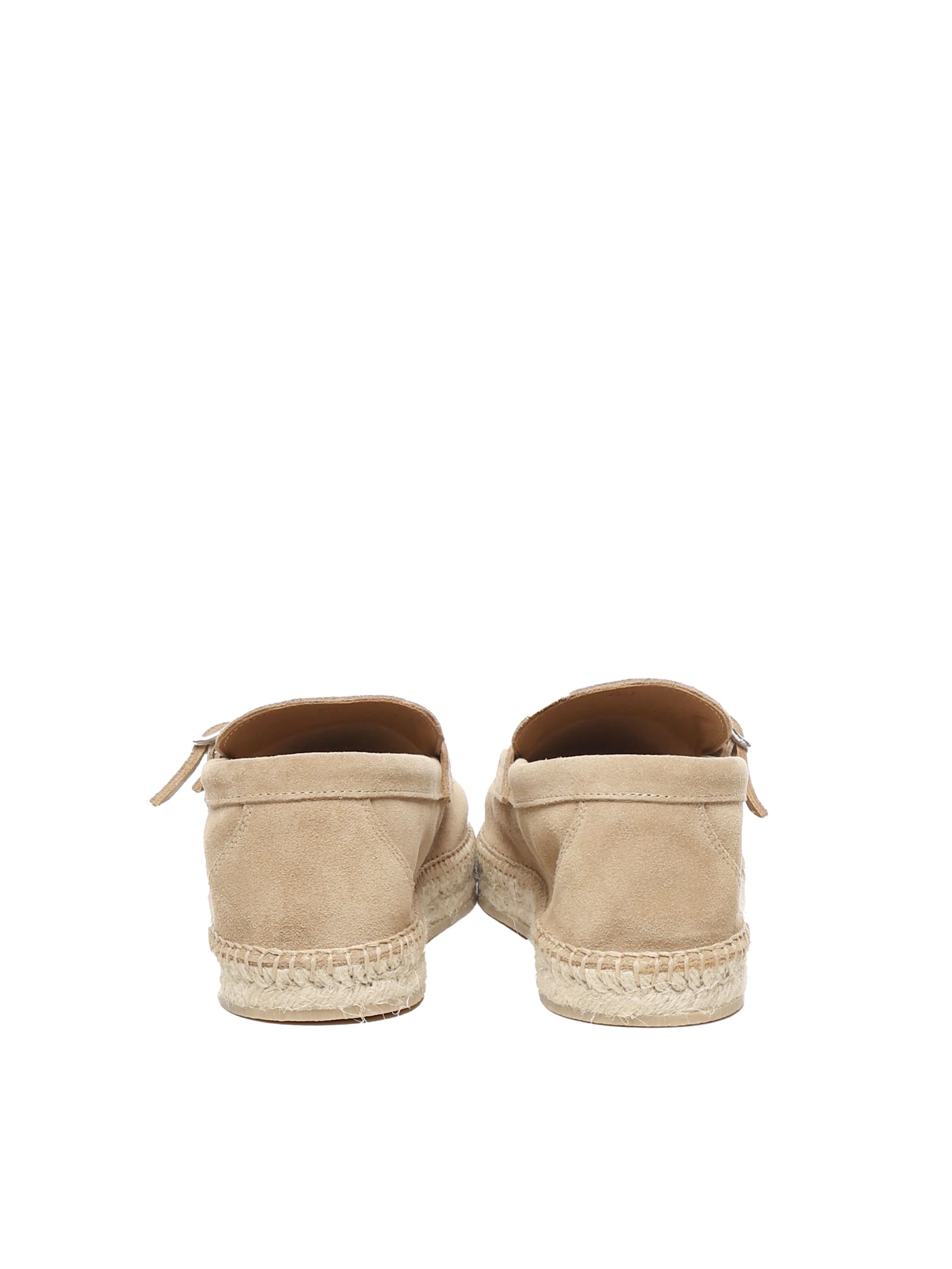 Eleventy Camel Leather Espardillas With Buckles In Brown