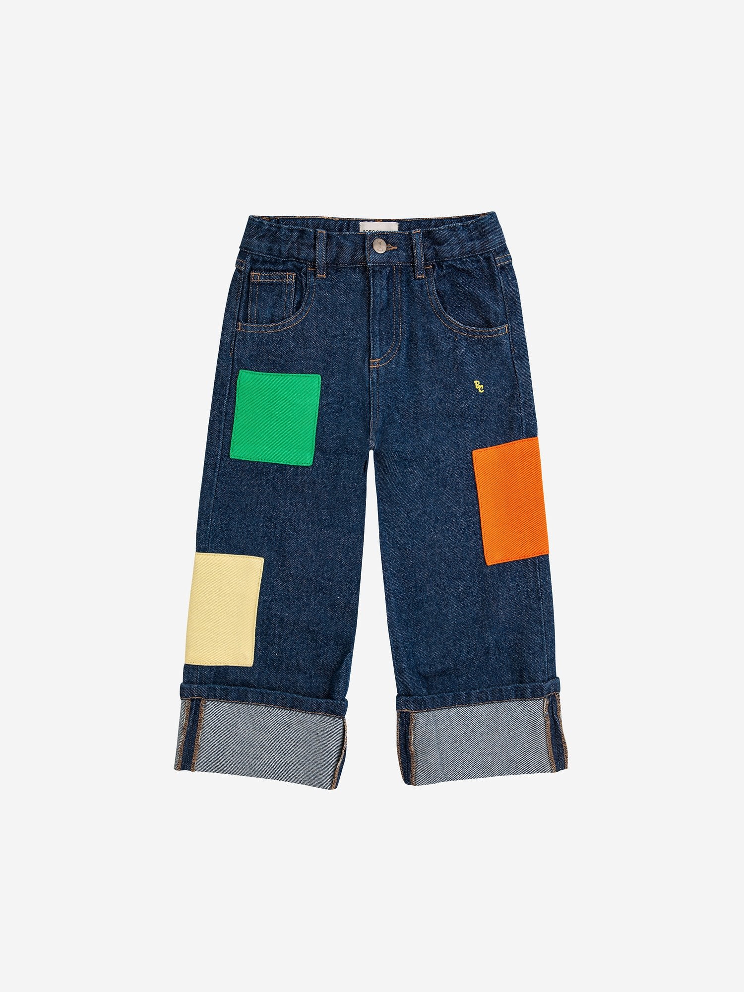 Bobo Choses Denim Jeans For Kids With Multicolor Patches And Logo