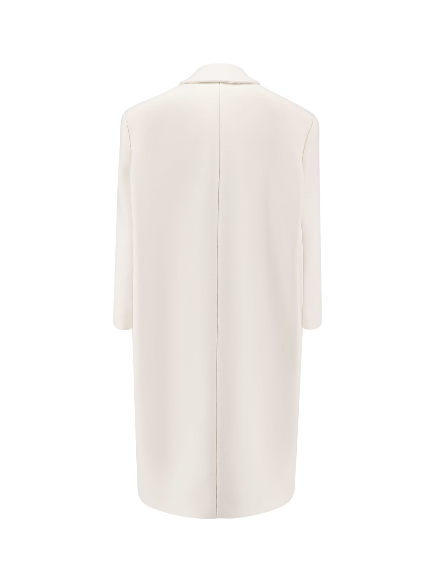 Givenchy Lapel Double-breasted Wool Coat Wide In Neutral