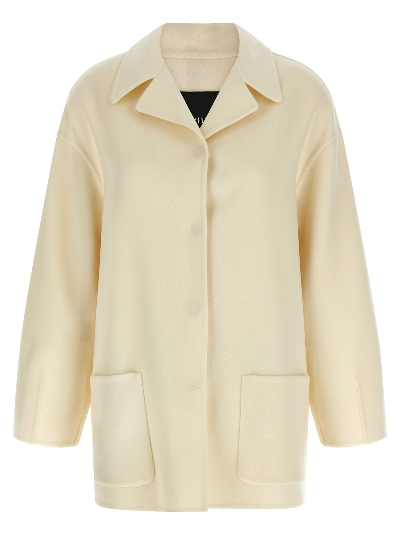 Fabiana Filippi Luxurious Cashmere Outerwear Featuring Collar In White