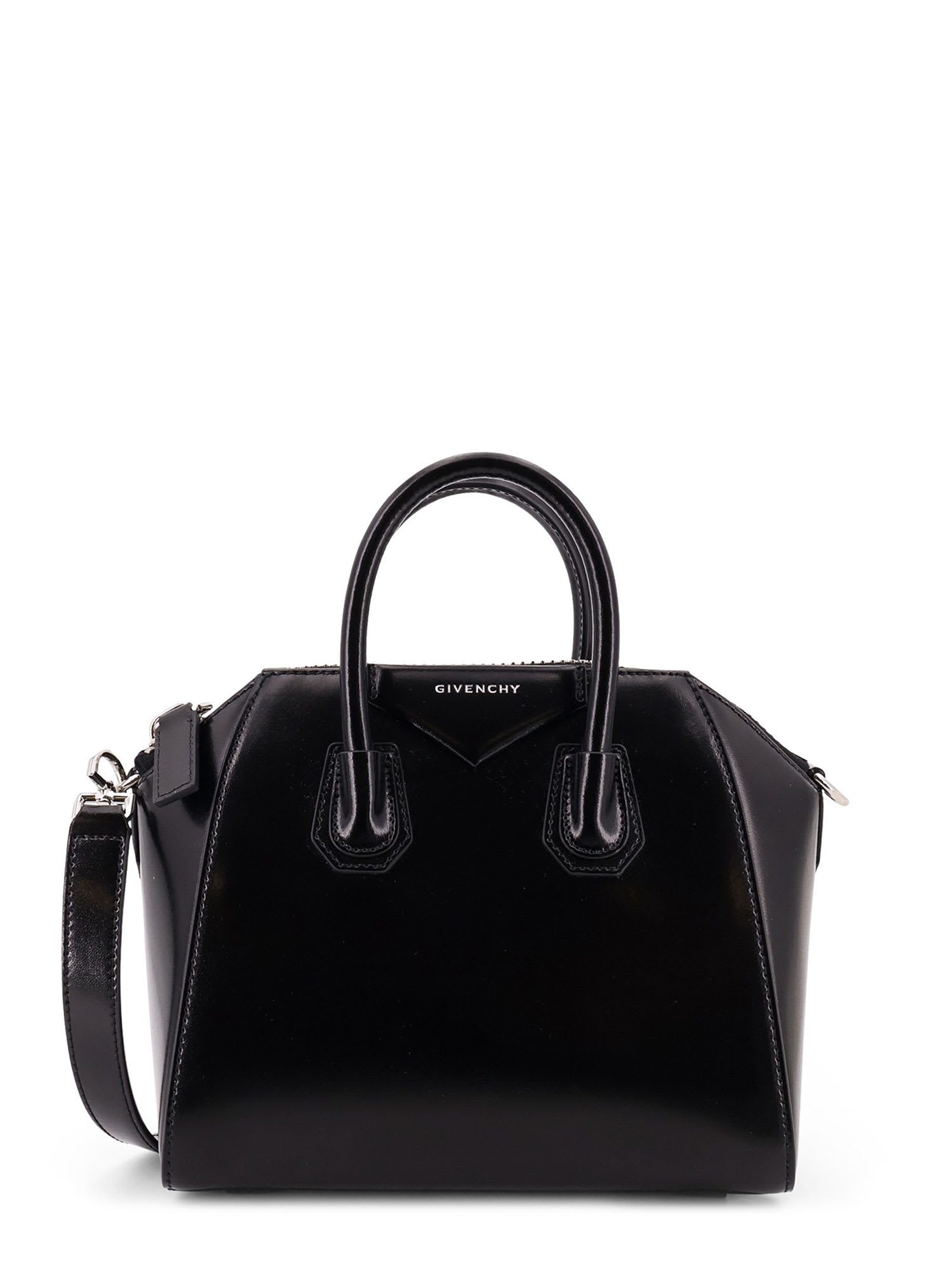 Givenchy Antigona Mini Leather Shoulder Bag In Black