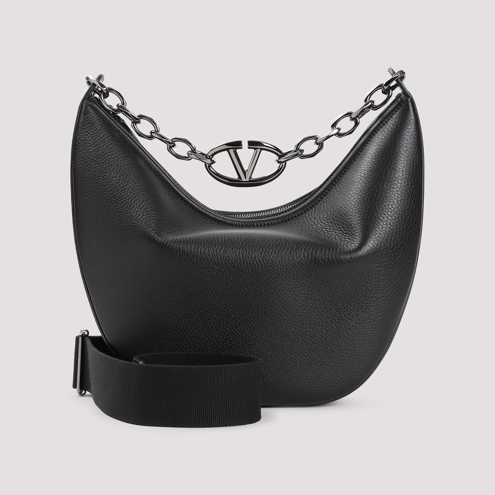 Shop Valentino Vlogo Moon Medium Hobo Bag In No Nero