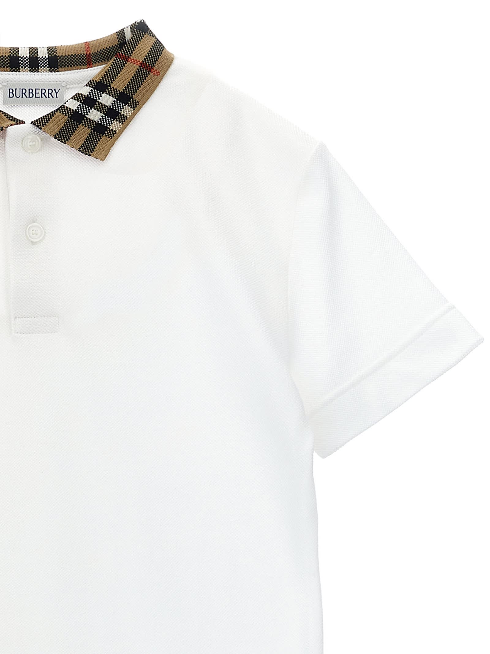 Burberry Kid Boy Polo Shirts In White