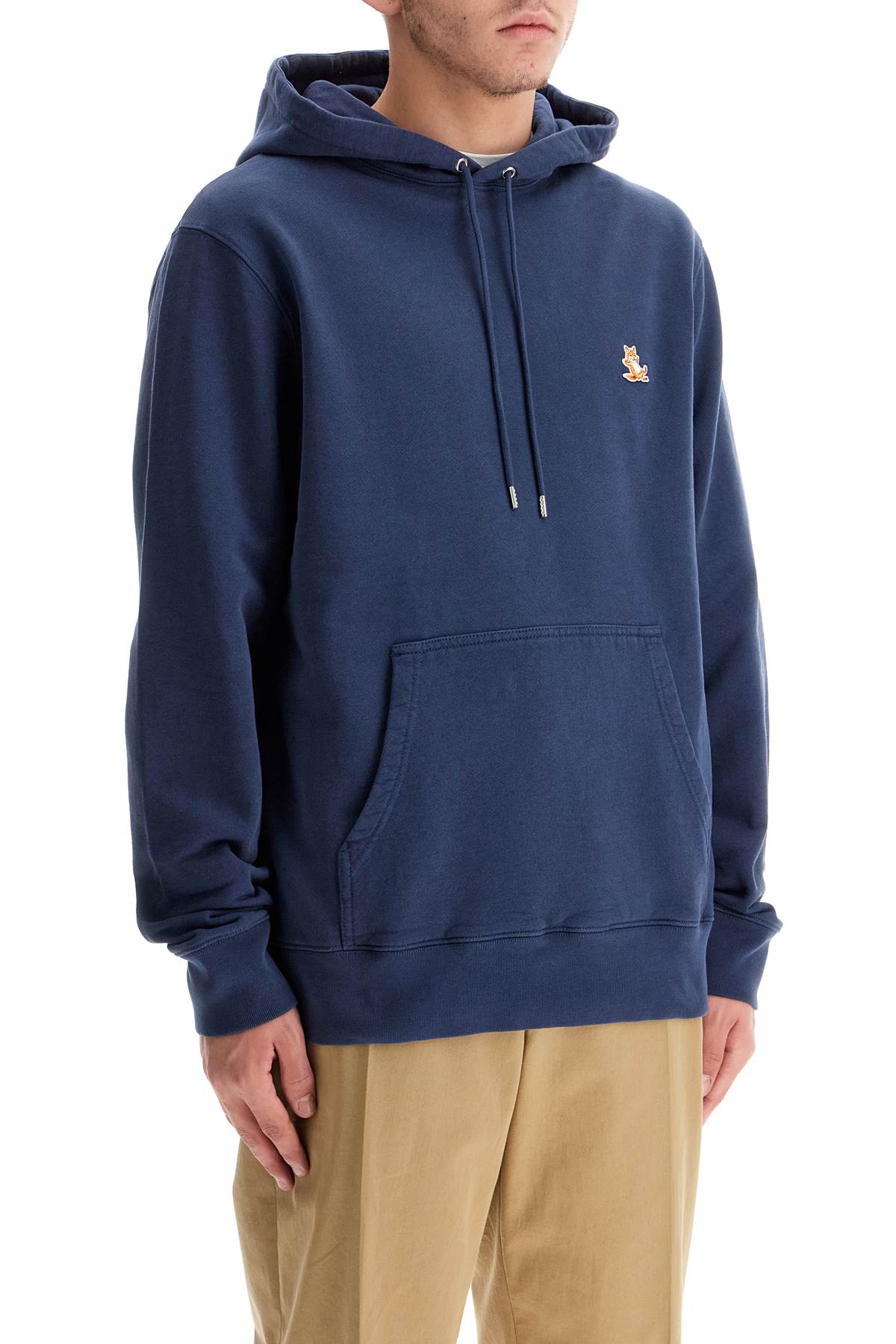 Shop Maison Kitsuné Chillax Fox Hooded Sweatshirt In Eclipse Blue (blue)