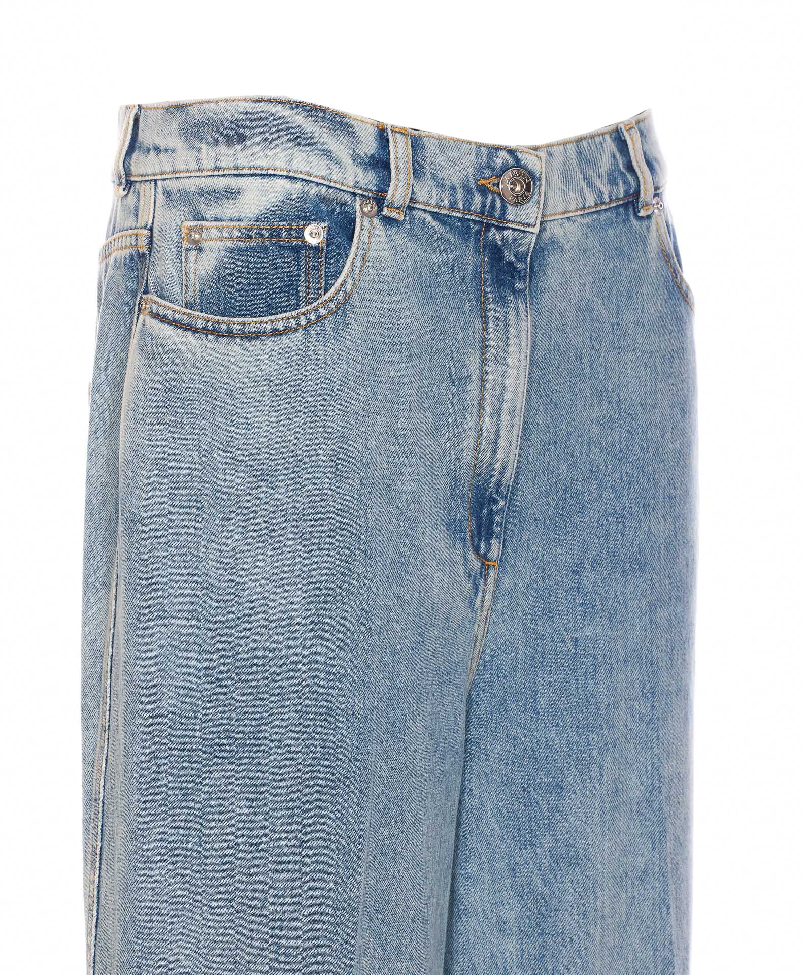 Lanvin Blue Wide-leg Cuffed Jeans In Blue