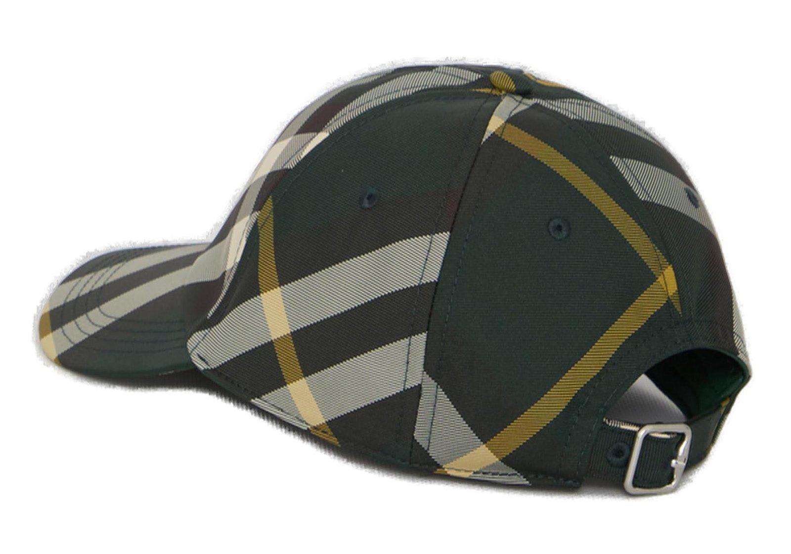 Shop Burberry Checked Curved-peak Baseball Cap