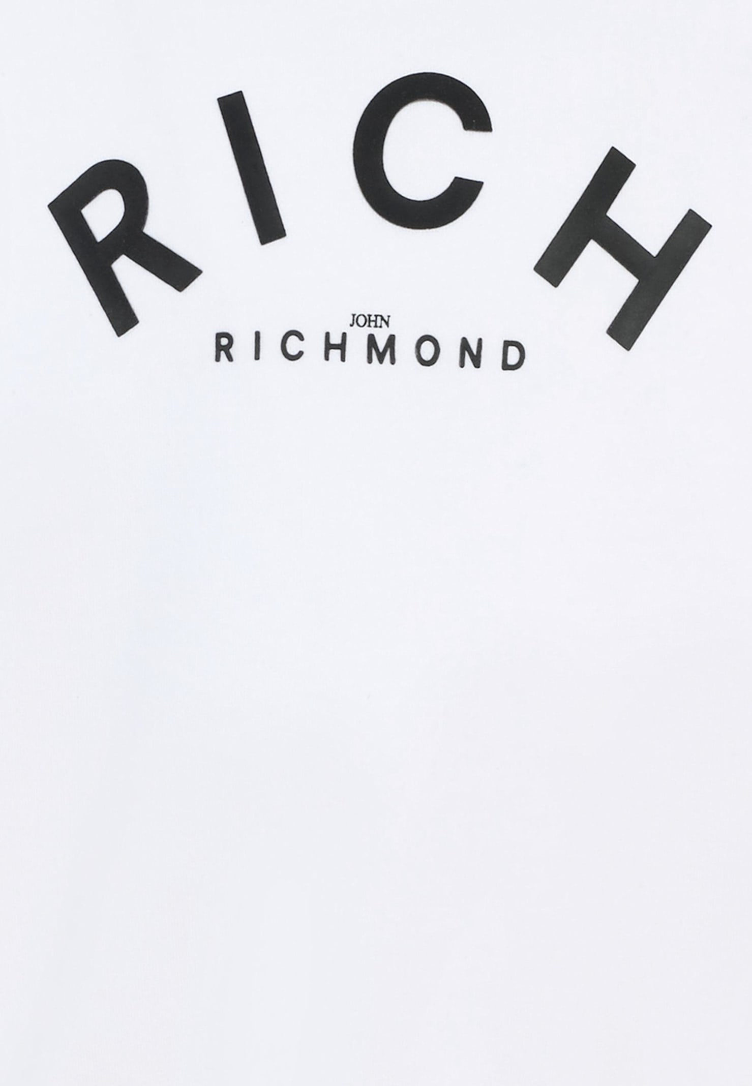Richmond White Sweatshirt For Kids With Black Logo In White