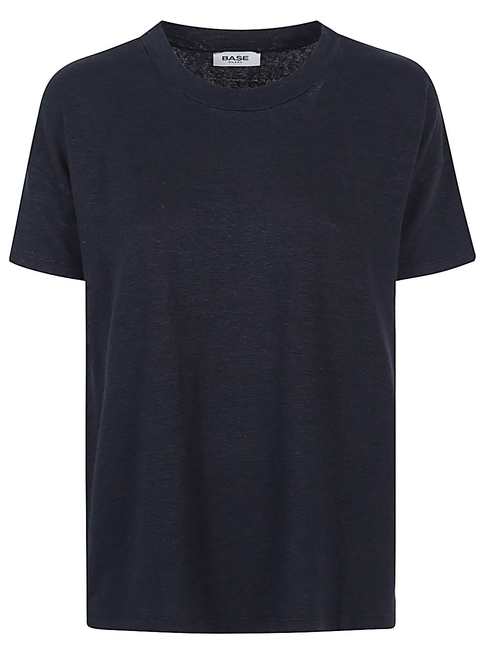 Base Crew-neck Linen T-shirt In Blue