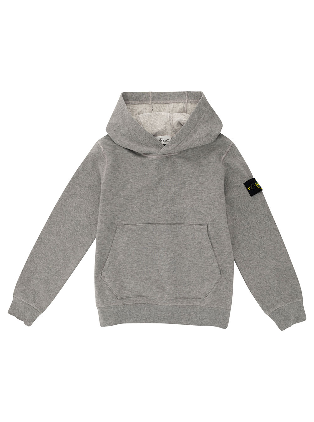 Stone Island Kids' Grey Hoodie With Logo Patch In Cotton Boy In Gray