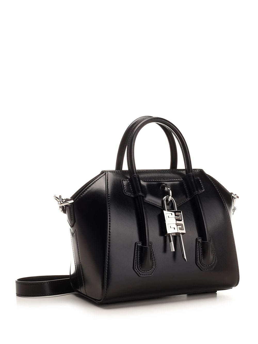 Shop Givenchy Antigona Lock Mini Bag In Black