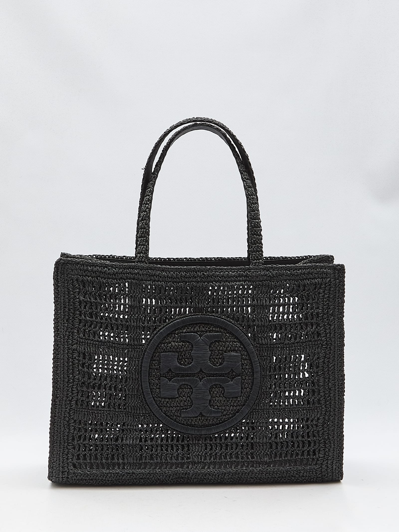Shop Tory Burch Ella Hand-crocheted Large Tote Bag In Black