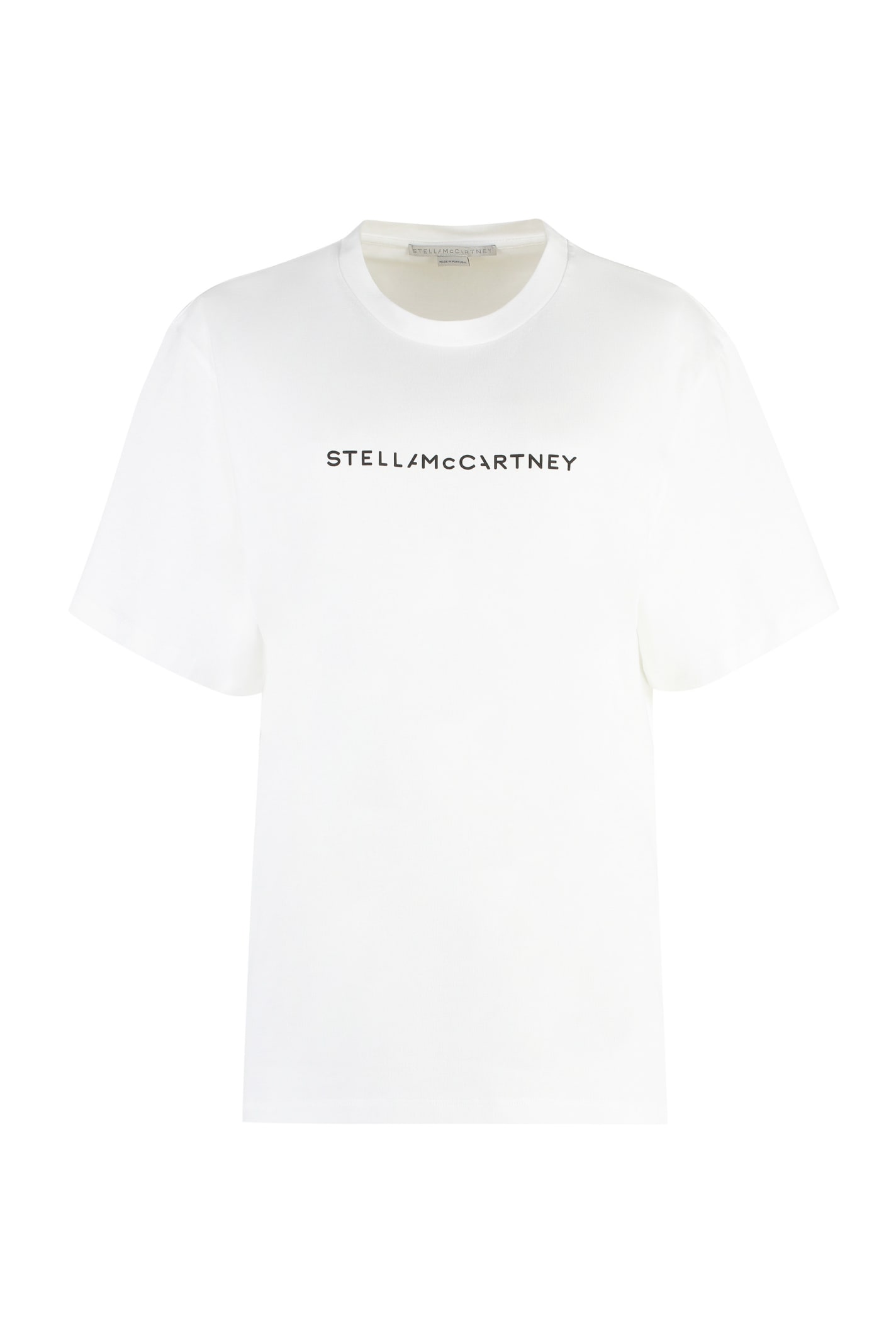 Shop Stella Mccartney Cotton Crew-neck T-shirt In White