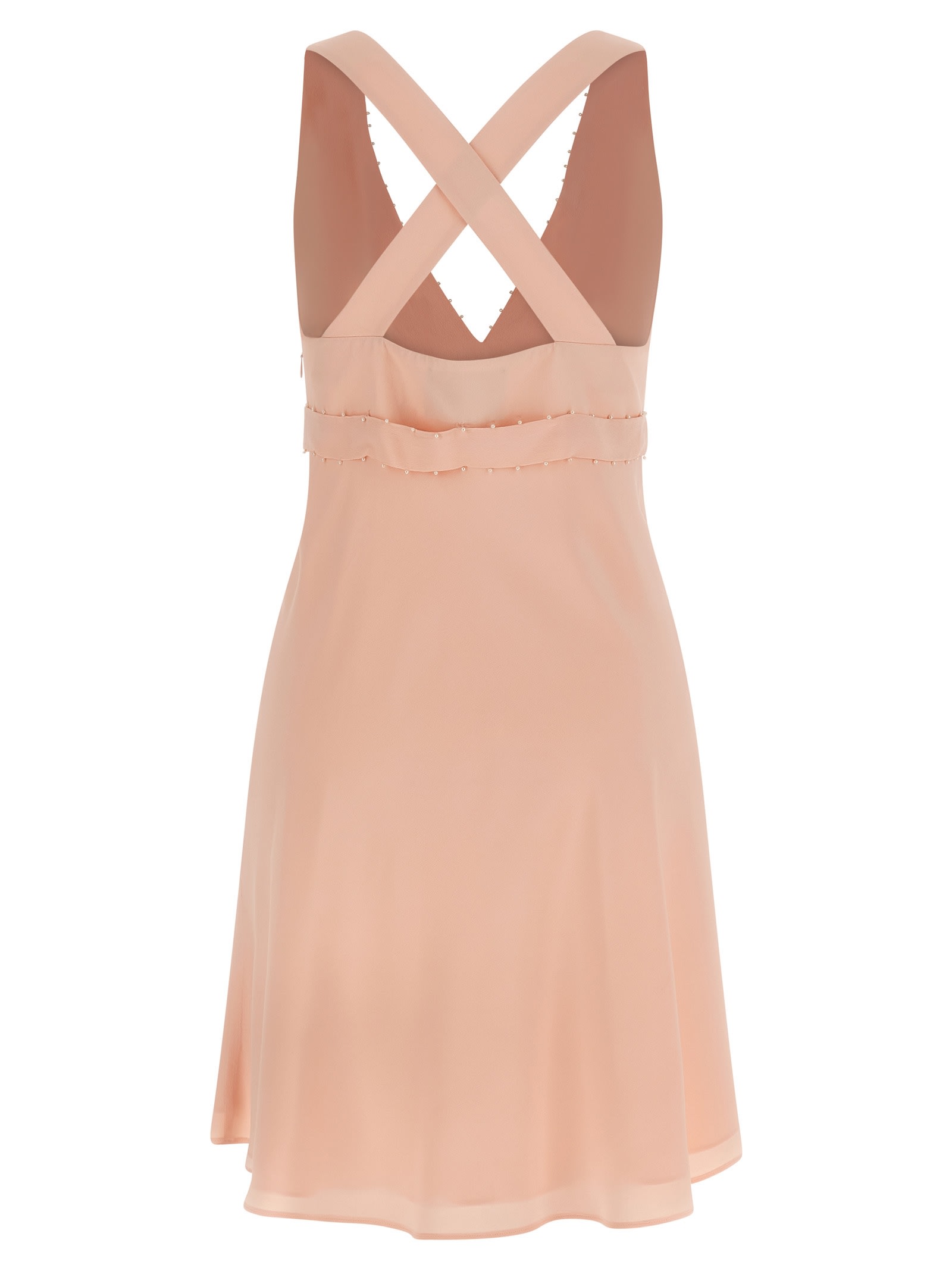 Giovanni Bedin Embellished V-neck Mini Dress In Pink