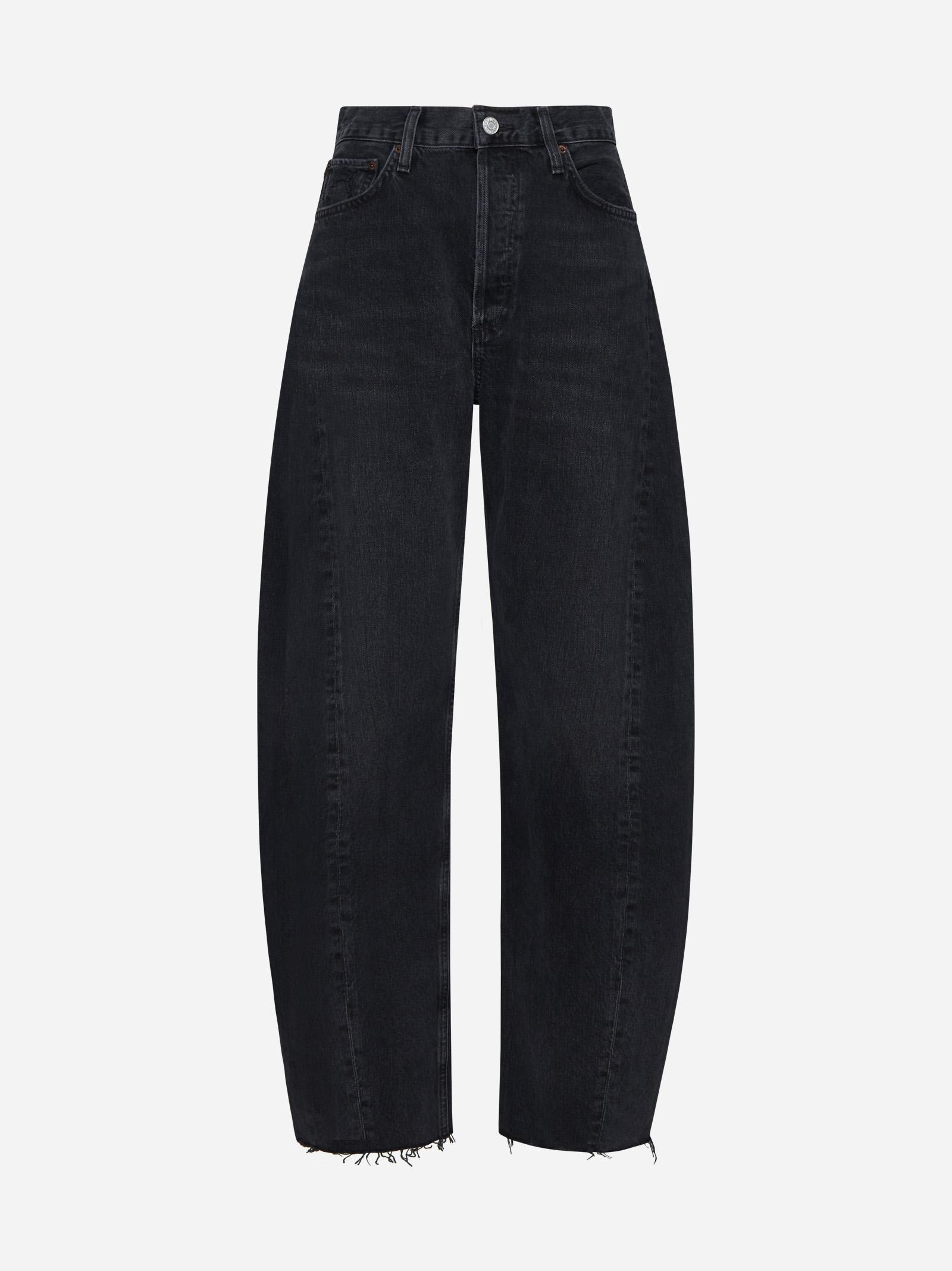 Shop Agolde Luna Pieced Jeans In Black