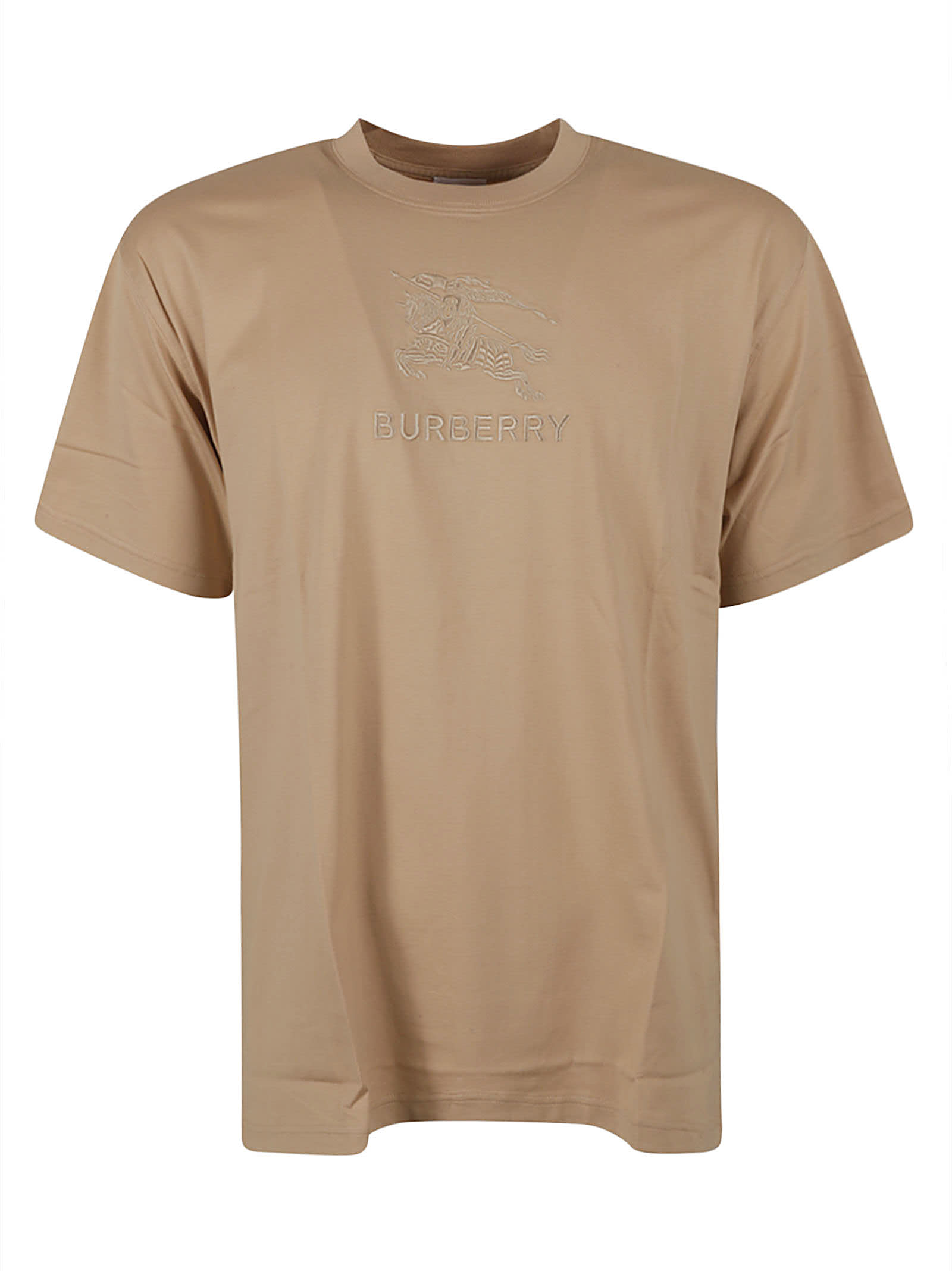 Burberry Logo Round Neck T-shirt In Soft Fawn