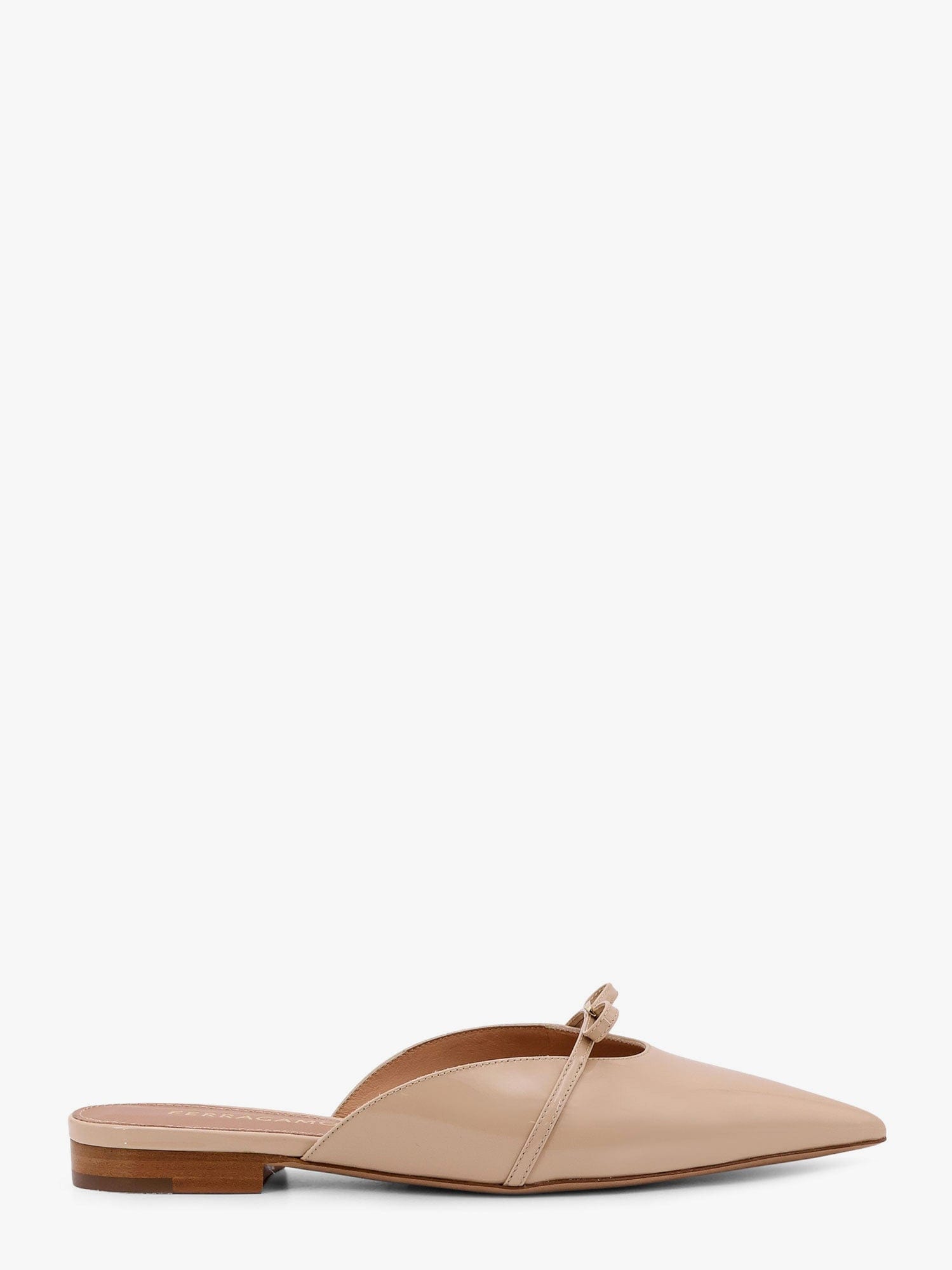 Shop Ferragamo Giulye Patent Leather Mule In Beige
