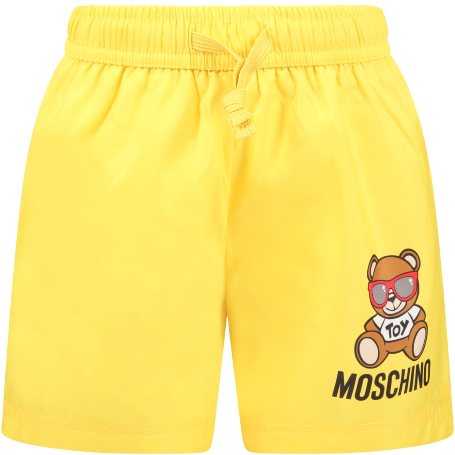 Moschino Yellow Swim-trunks For Boy With Teddy Bear
