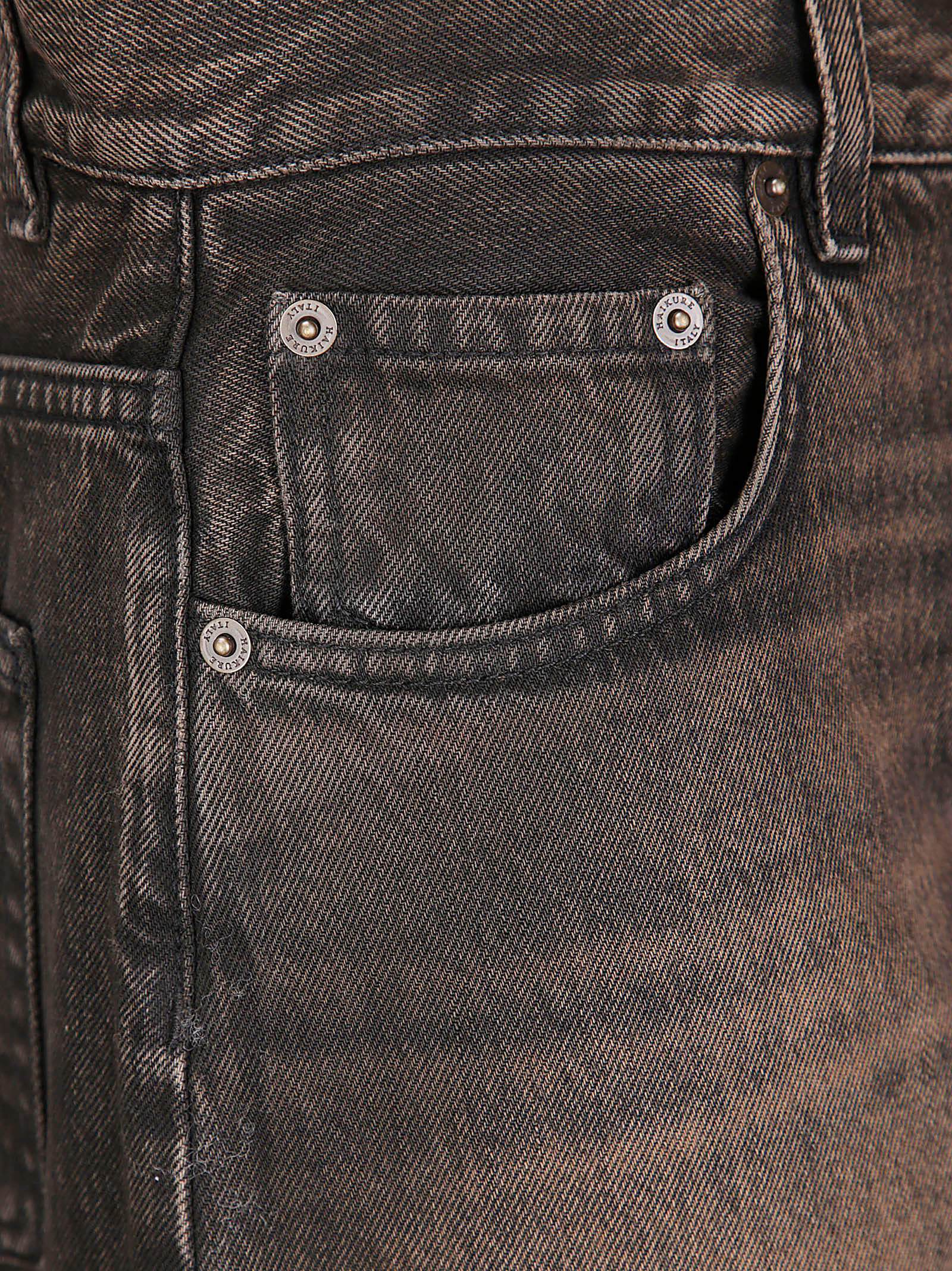 Haikure Relaxed-fit High-waist Jeans With Vintage Wash Effect In Brown