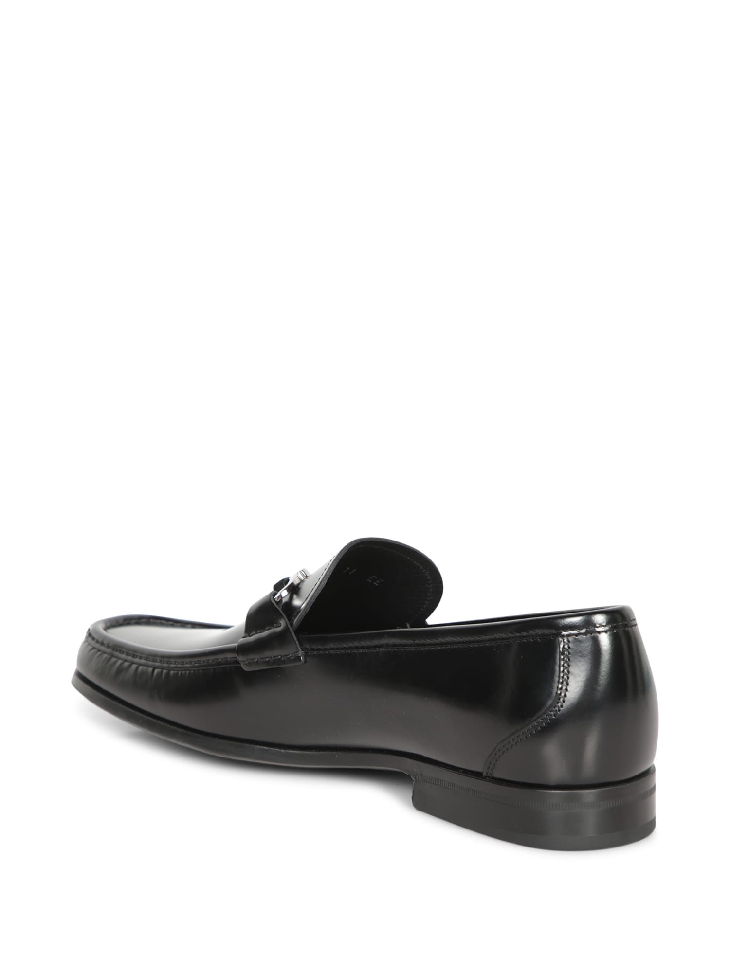 Shop Ferragamo Grandioso Buckle Black Loafers