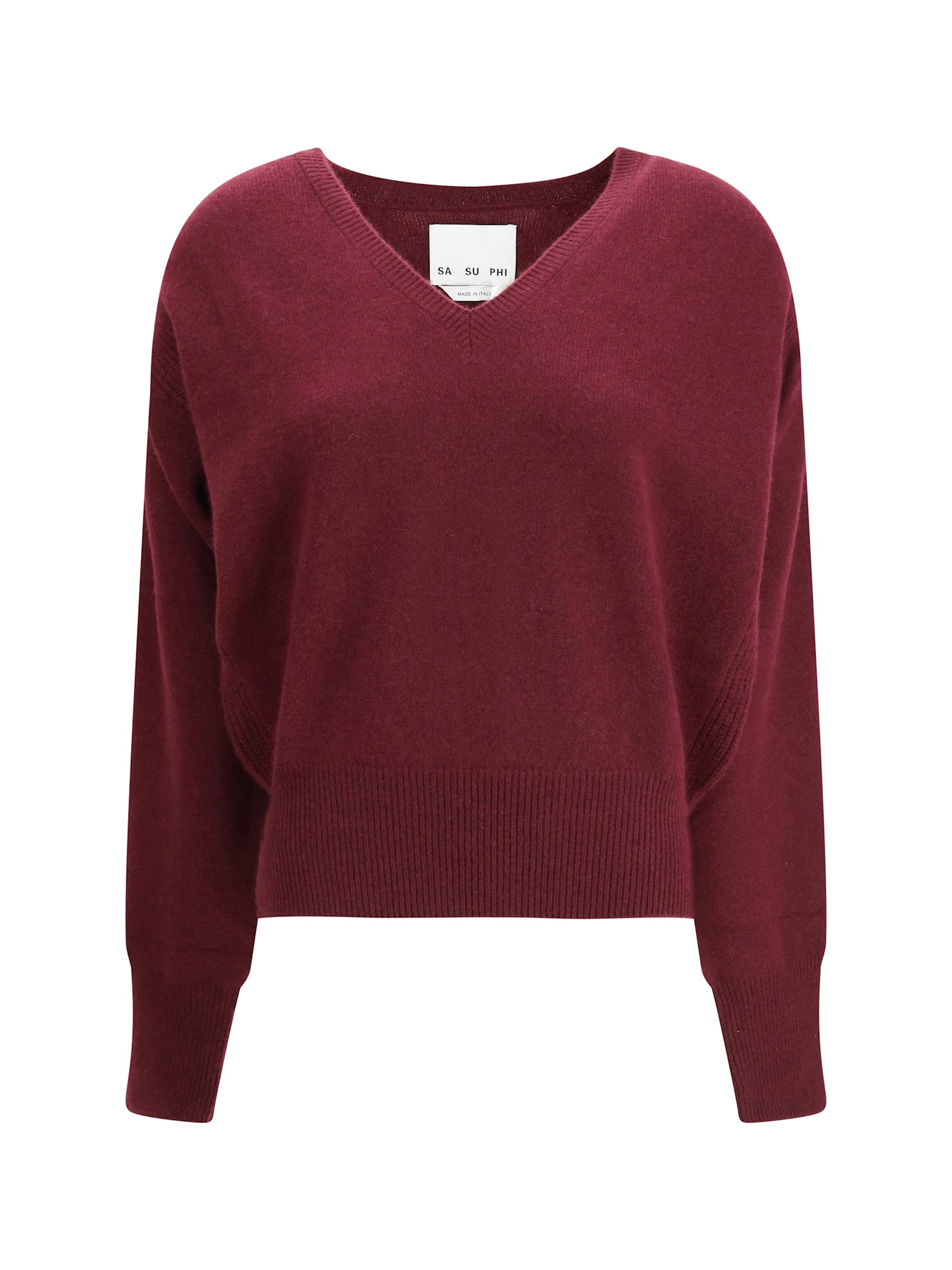 Sa Su Phi Lavinia V Neck Cashmere Sweater In Red
