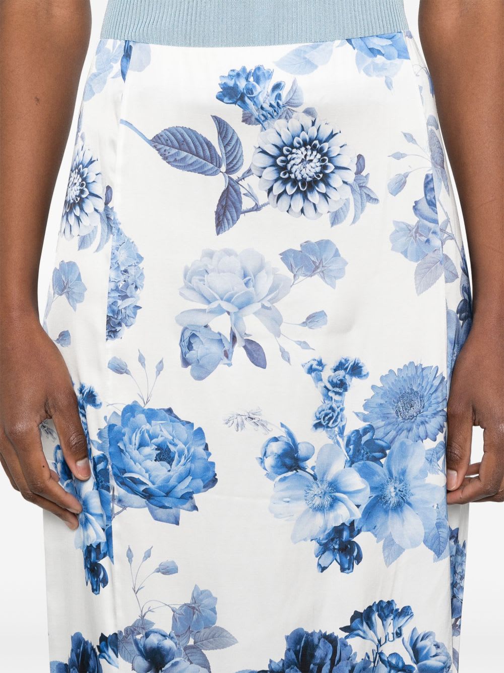 Alice And Olivia Alice + Olivia Stephine Printed Long Skirt In Blue
