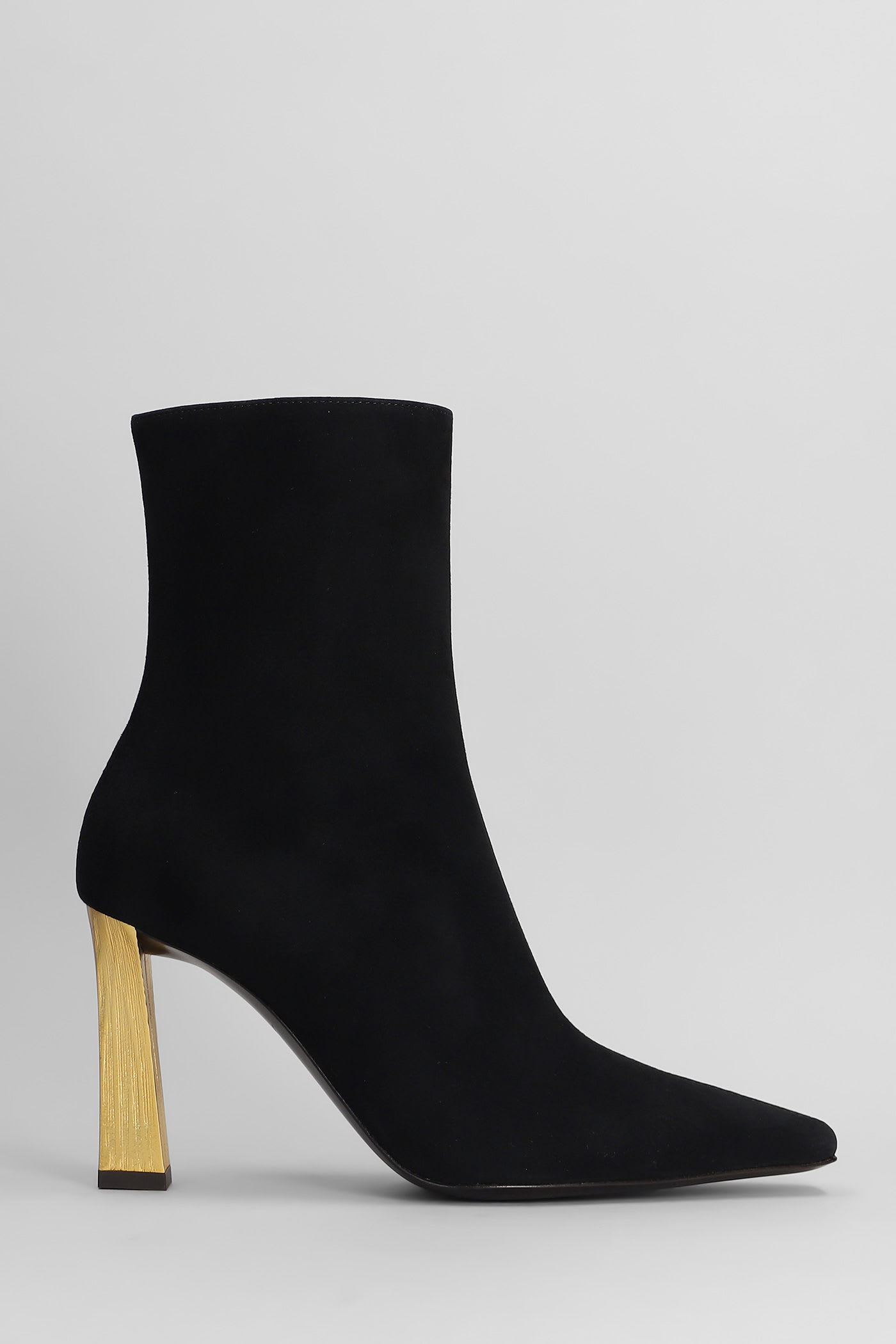 Brenda 90 Tr High Heels Ankle Boots In Black Leather