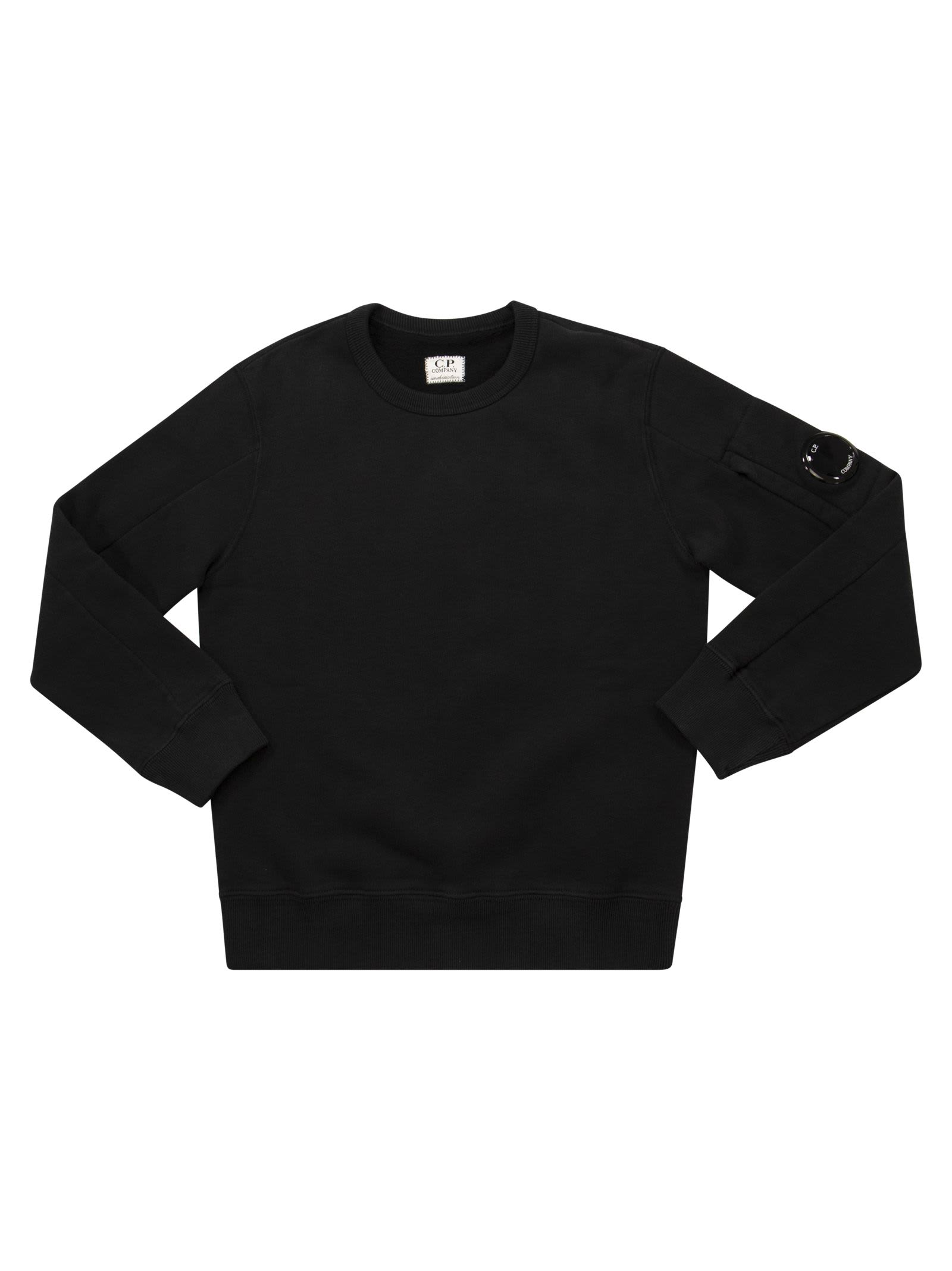 Shop C.p. Company Sweatshirt Basic Fleece Lens In Black
