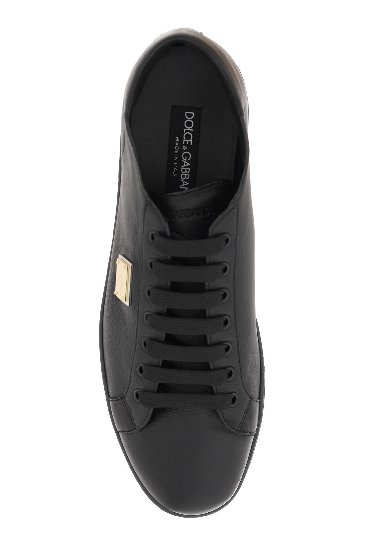 Shop Dolce & Gabbana Leather Saint Tropez Sneakers In Black