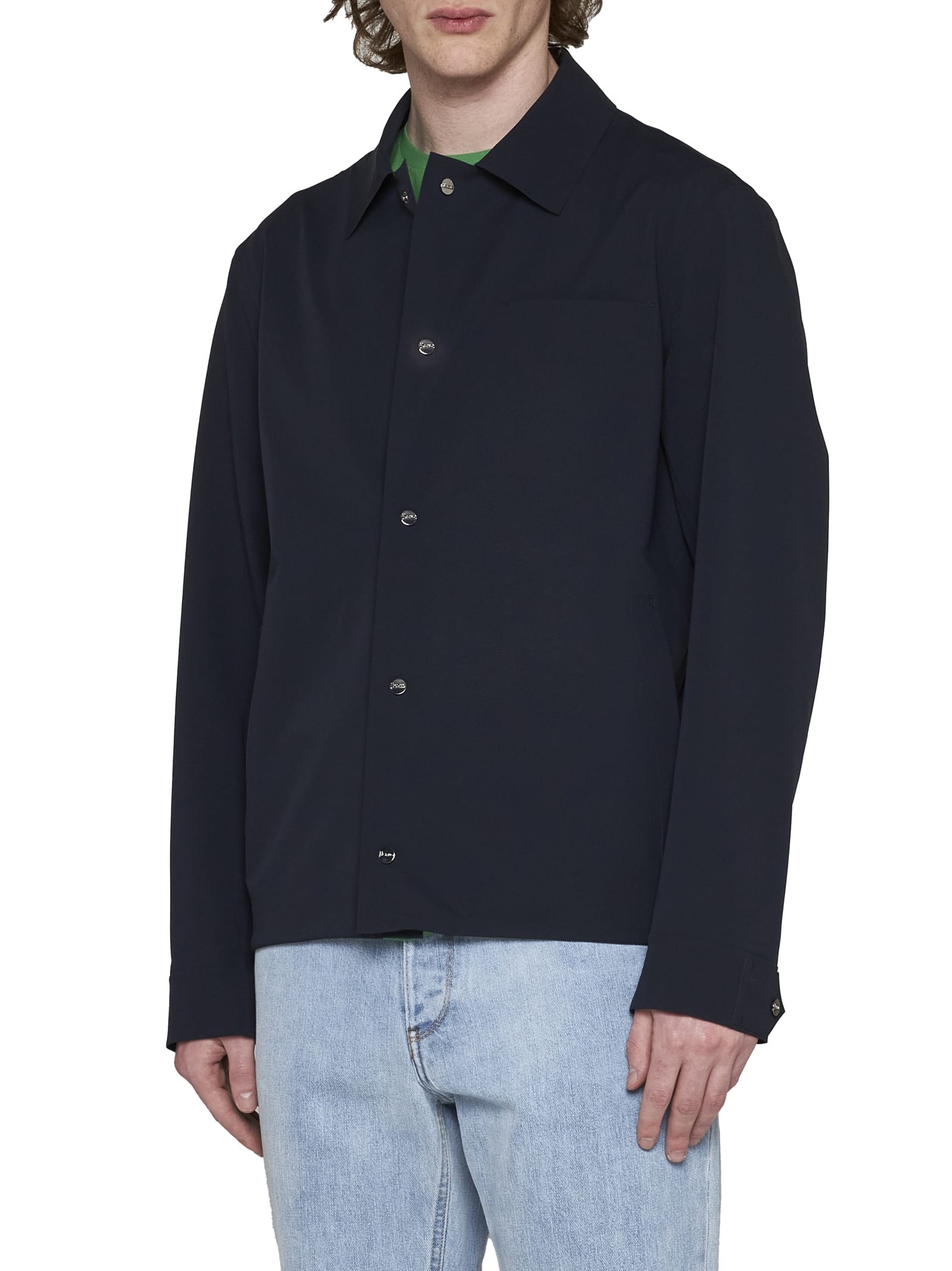 Herno Men's Technical Fabric Overshirt In Blue