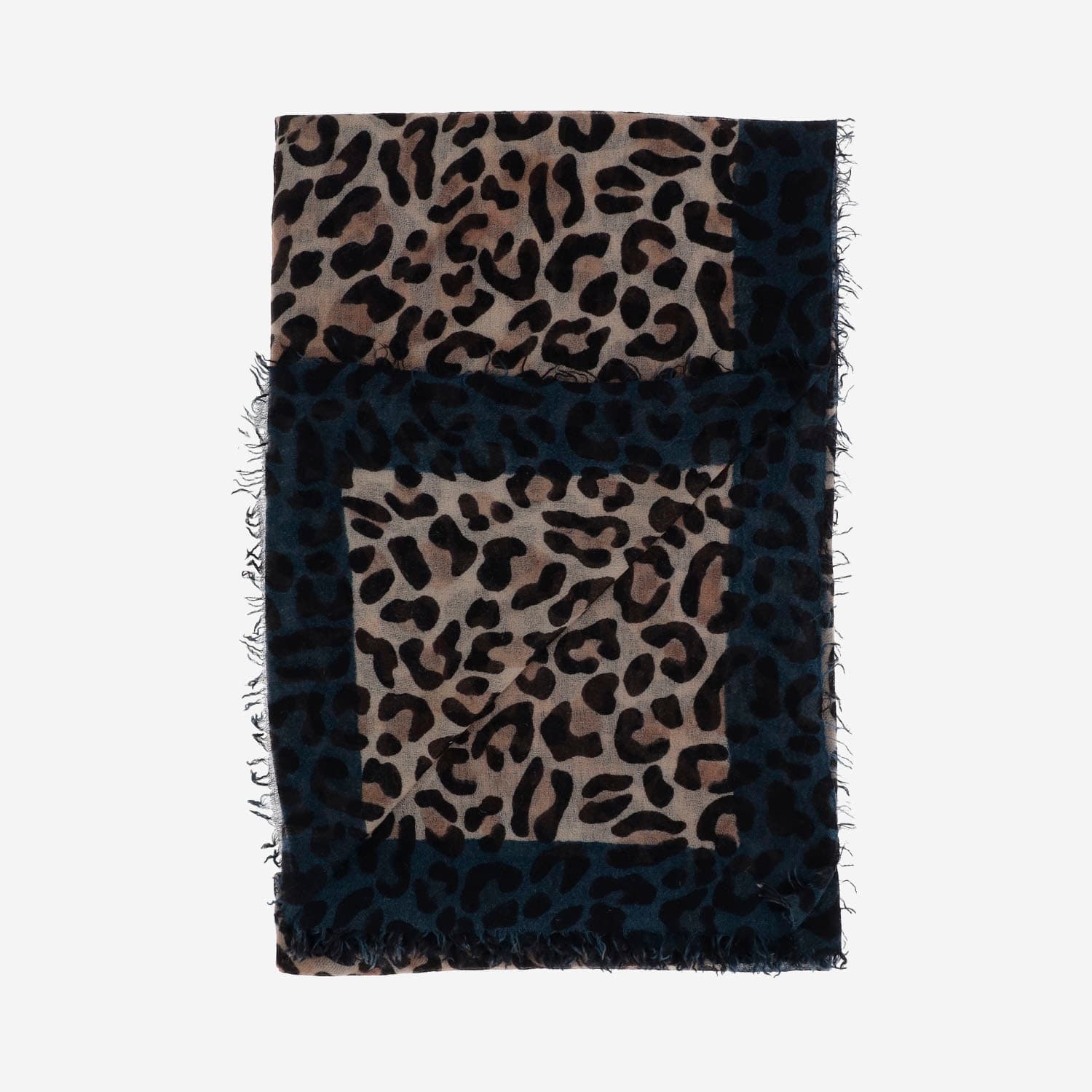 Faliero Sarti Maila Cashmere Scarf With Leopadrata Pattern In Animal Print