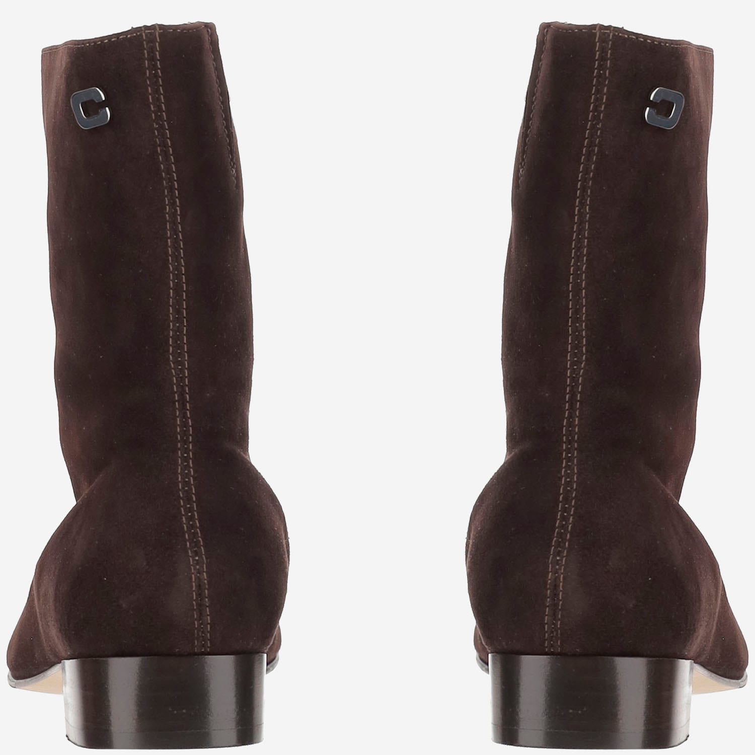 Carel Ankle Suede Block Heel Boots In Black