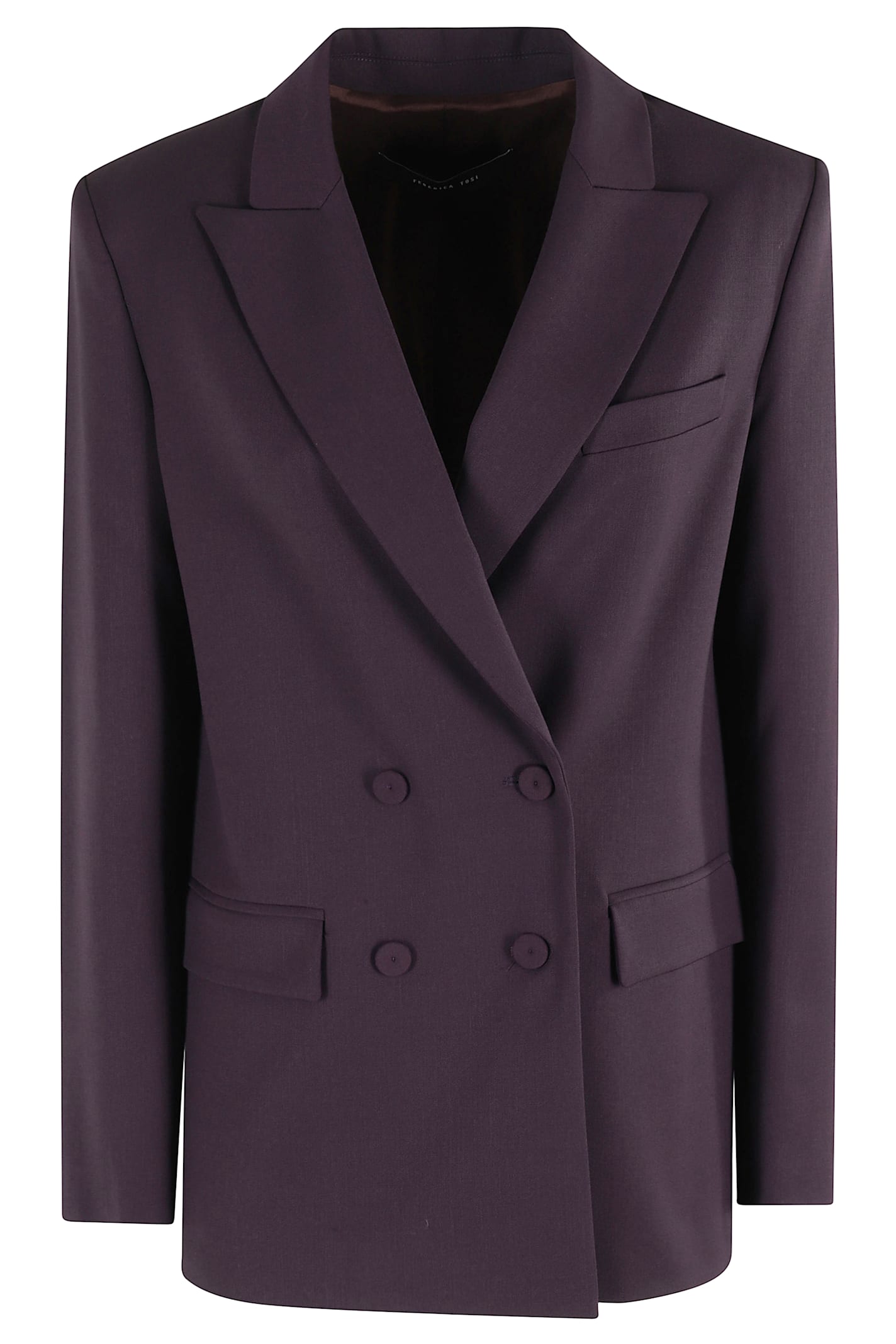Federica Tosi Frescolana Double-breasted Jacket In Purple