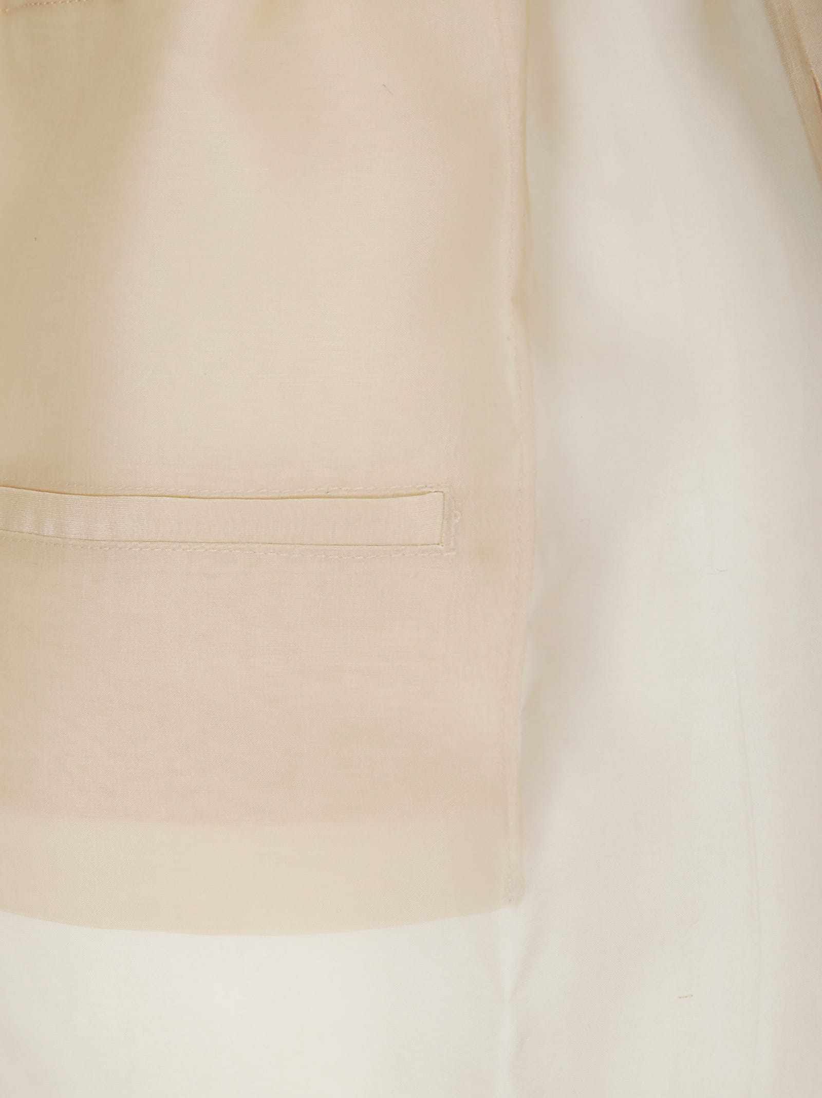 Khaite Beige Semi-transparent Silk Pants With Drawstring Waist In Neutral