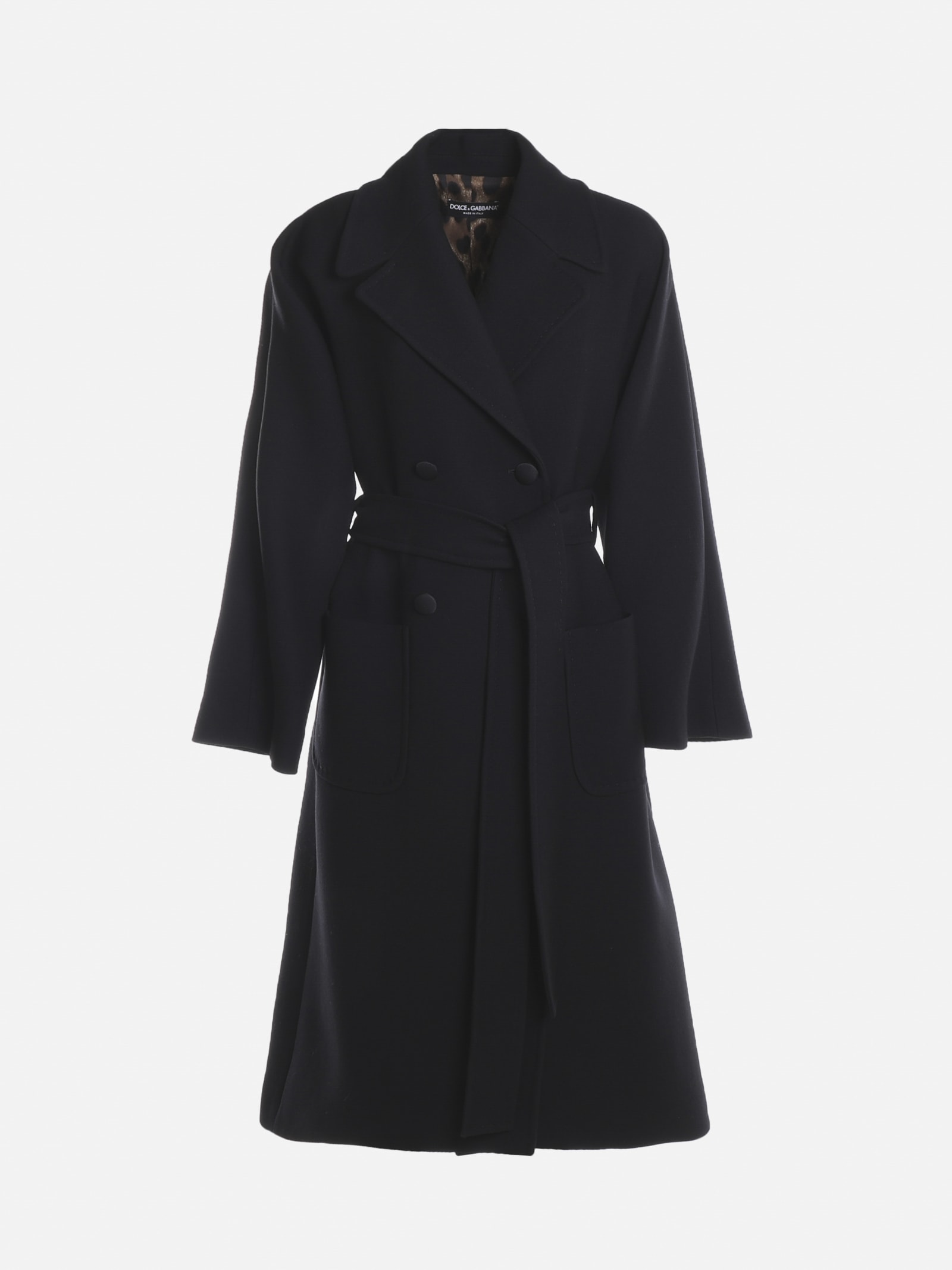 Dolce & Gabbana Double-breasted Coat In Wool