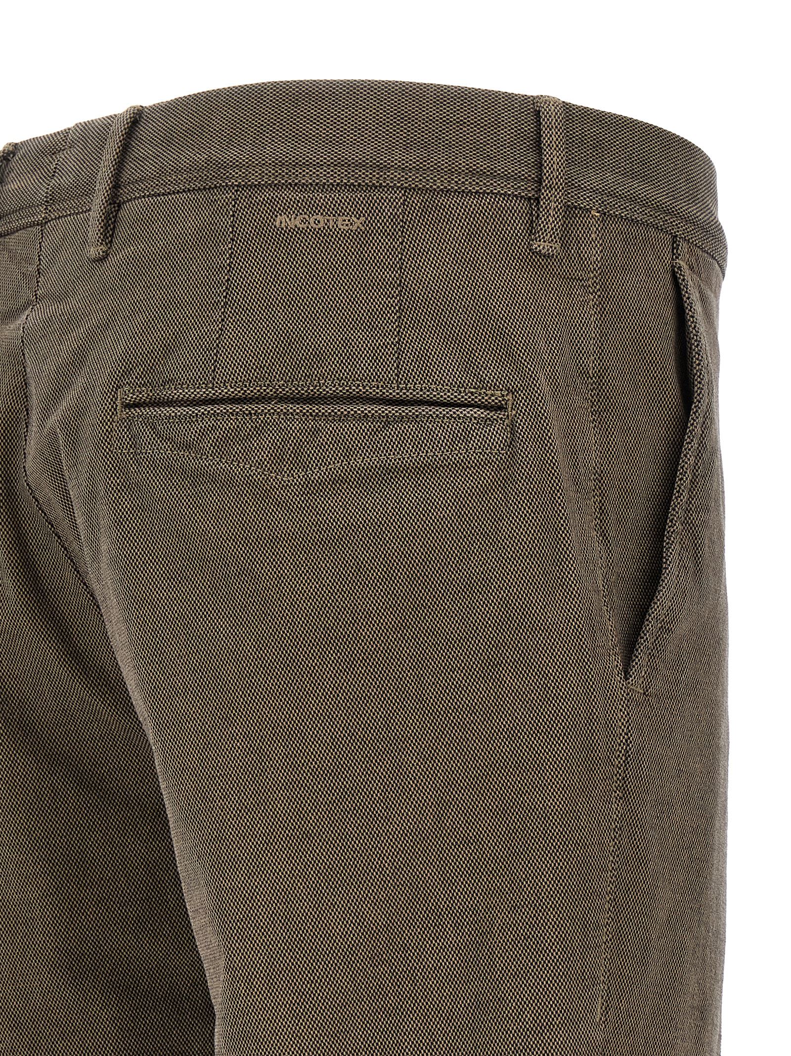 Incotex Tailored Check Trousers With Pockets And Loops In Brown