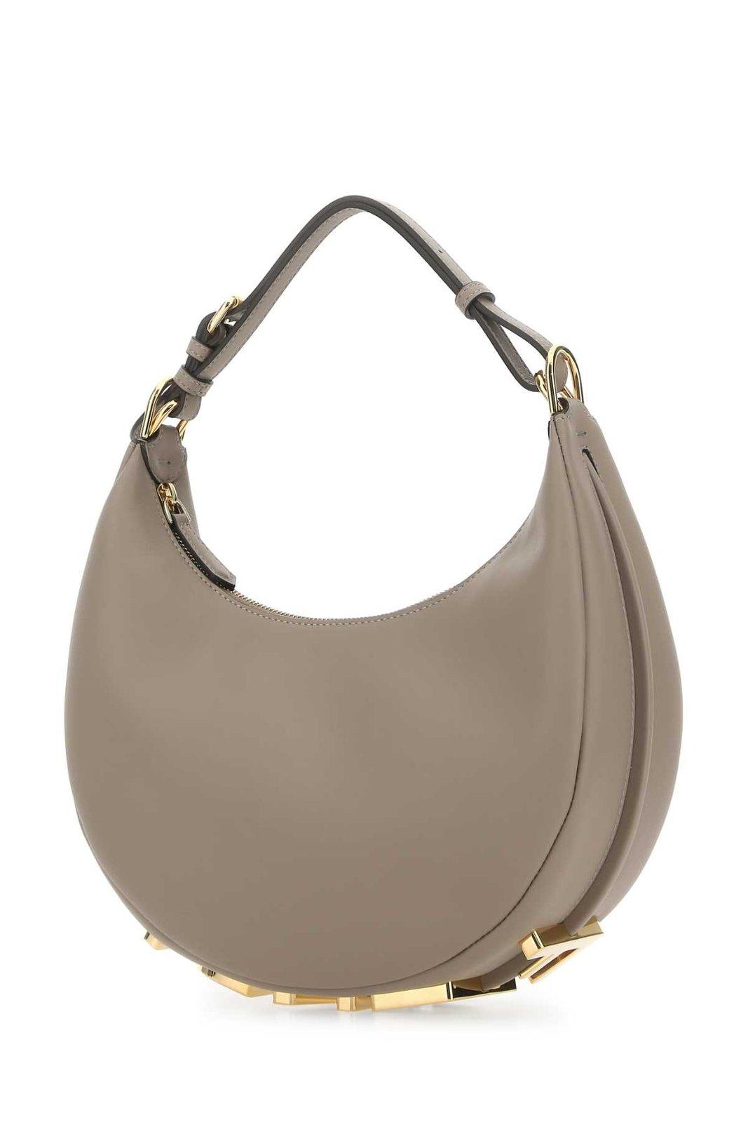 Fendi Graphy Leather Shoulder Bag In Grey | ModeSens