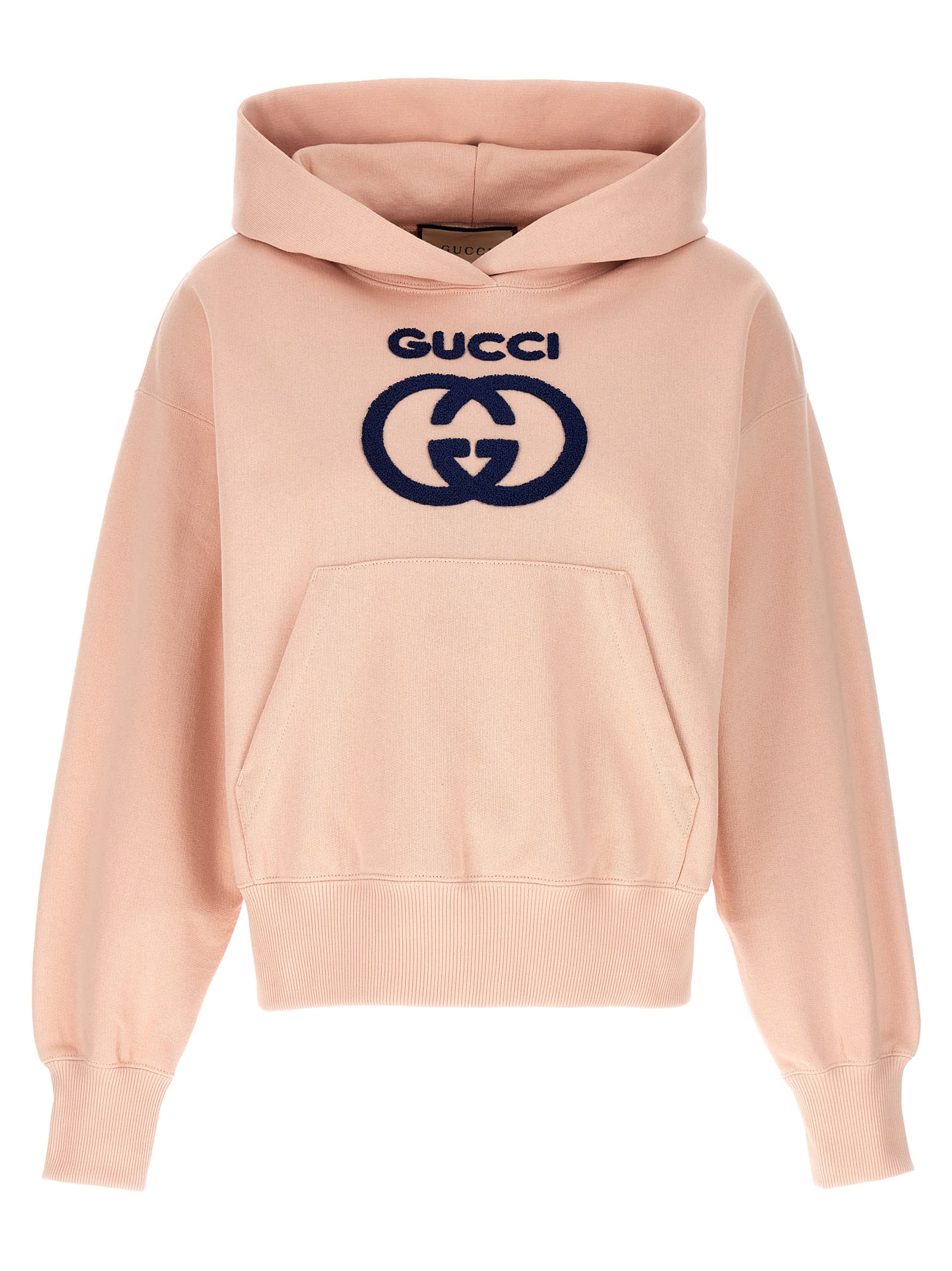 Gucci Logo Hoodie In Pink