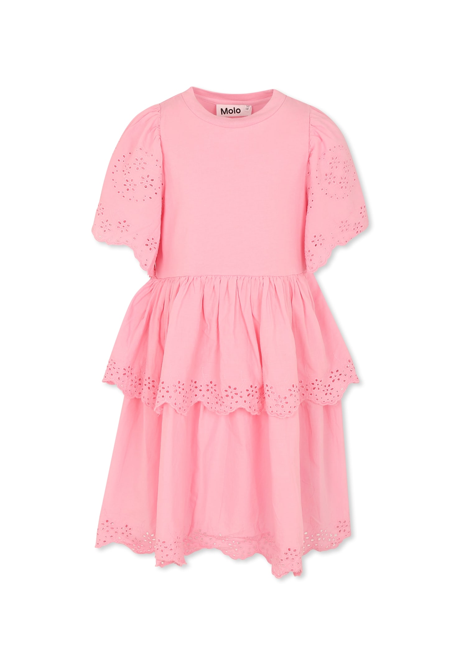 Molo Pink Dress For Girl In Pink