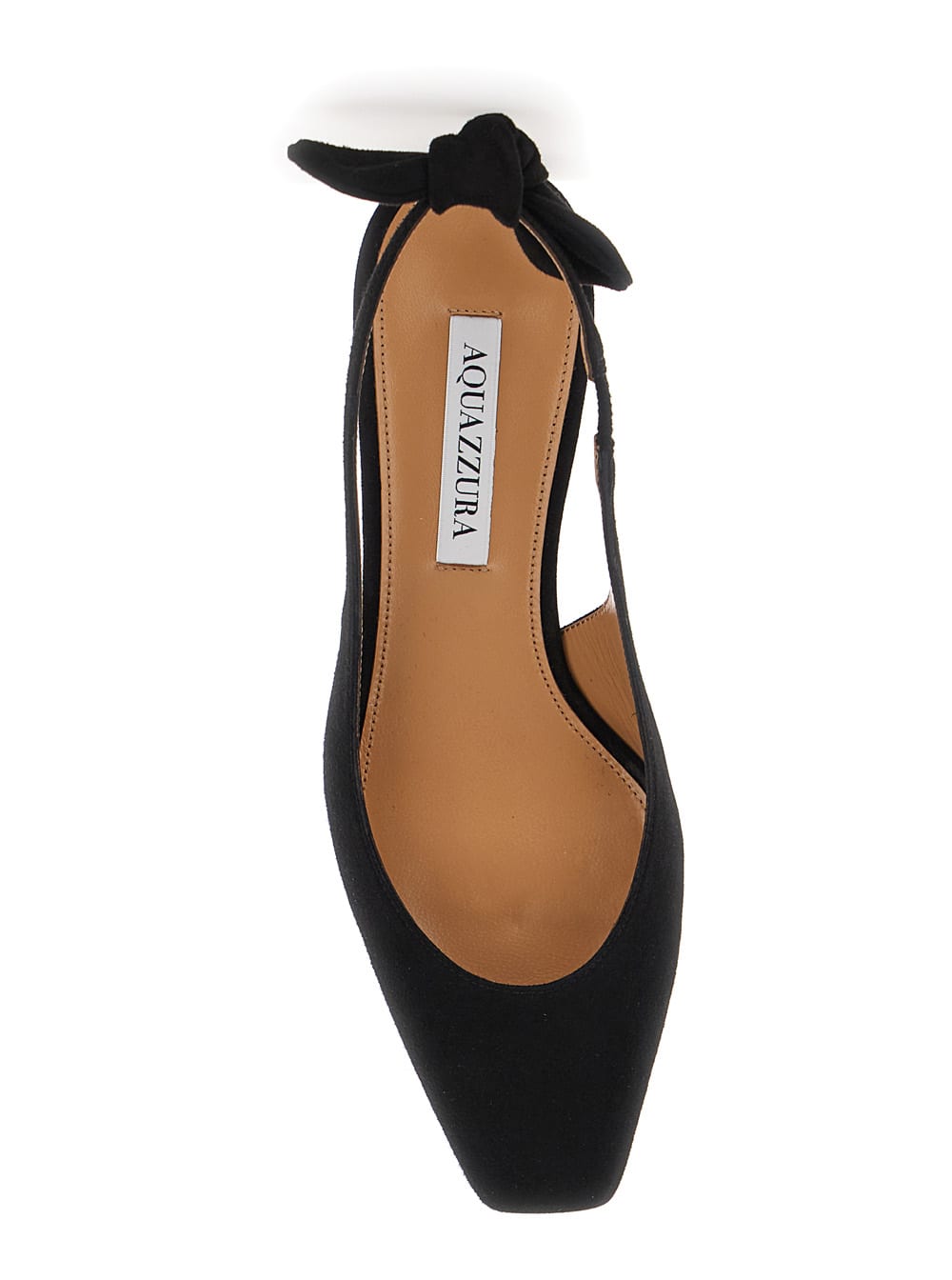 Shop Aquazzura Black Slingback With Bow Detail In Suede Woman