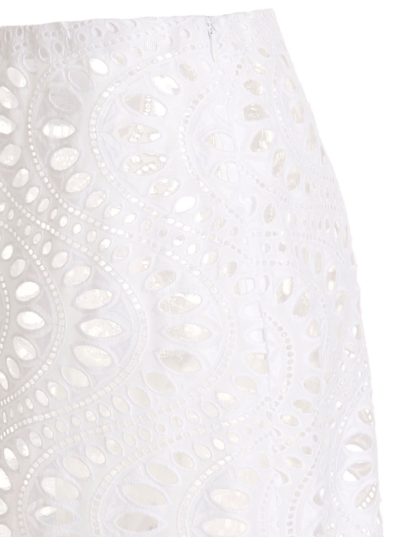 Shop Giambattista Valli Macramé Long Skirt In White