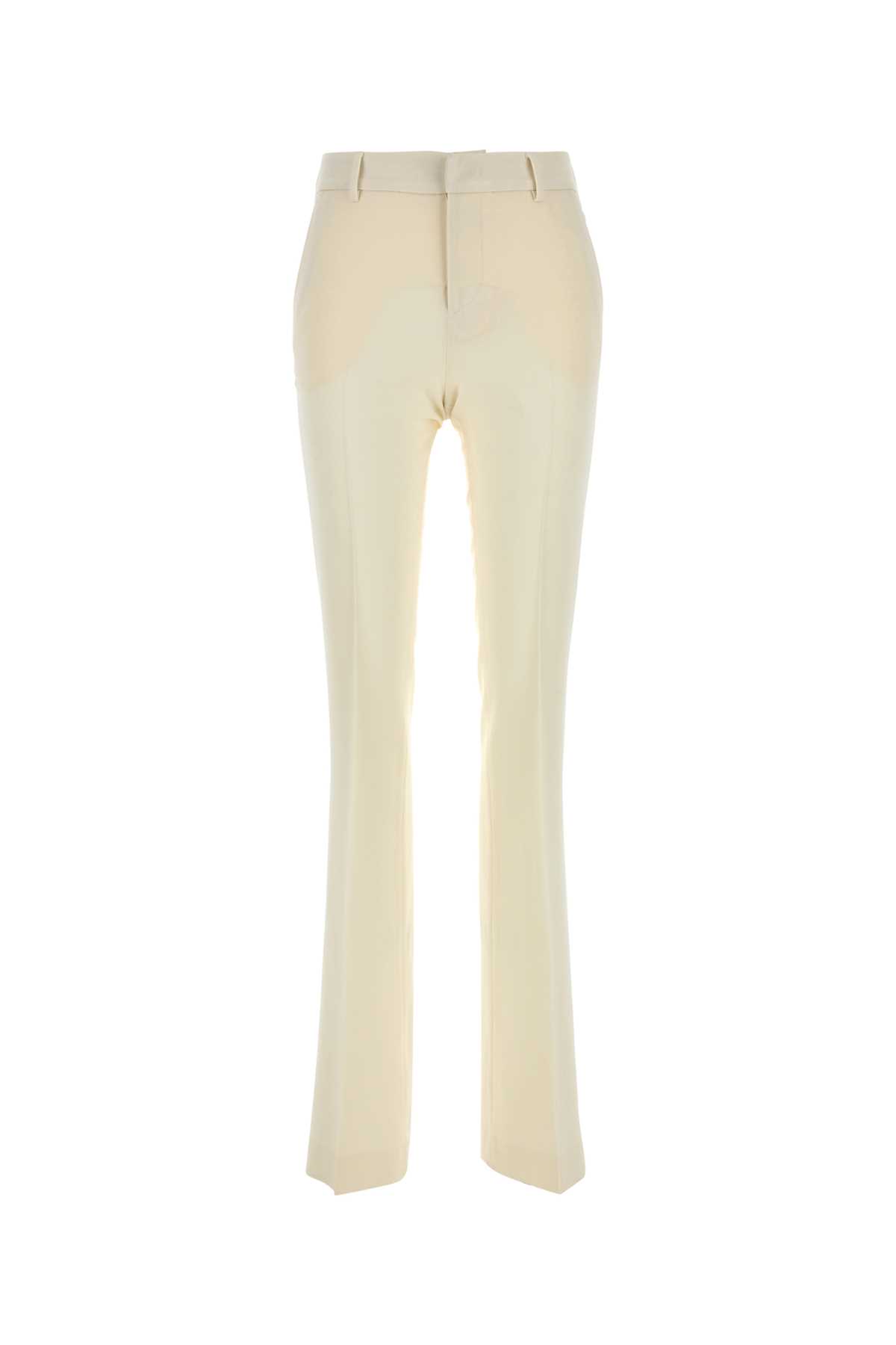 Shop Pt Torino Cream Stretch Wool Pant In Burro