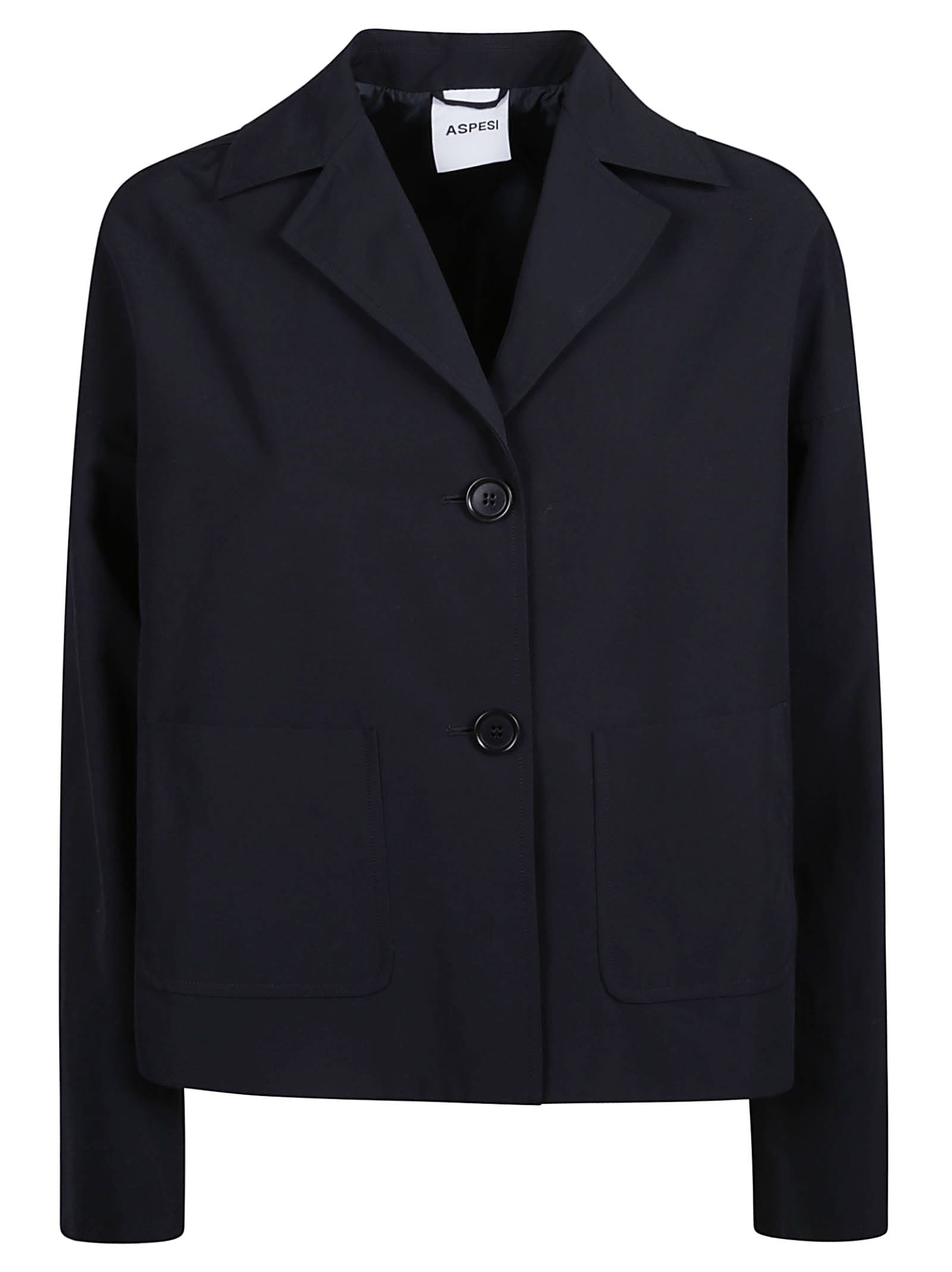 Aspesi Two-button Loose Fit Jacket In Navy