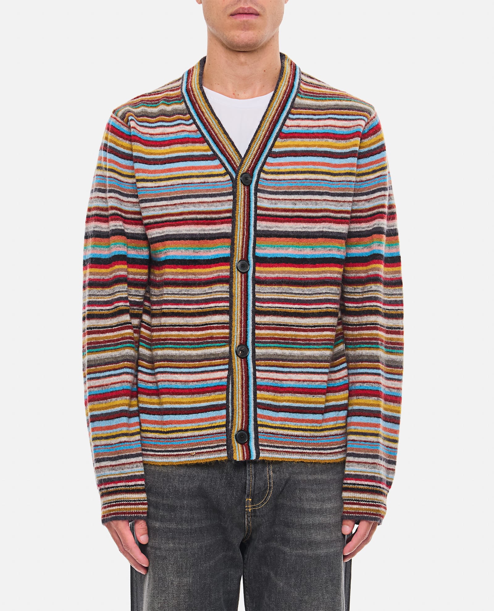 Shop Paul Smith Mens Cardigan Button Thru In Multicolour