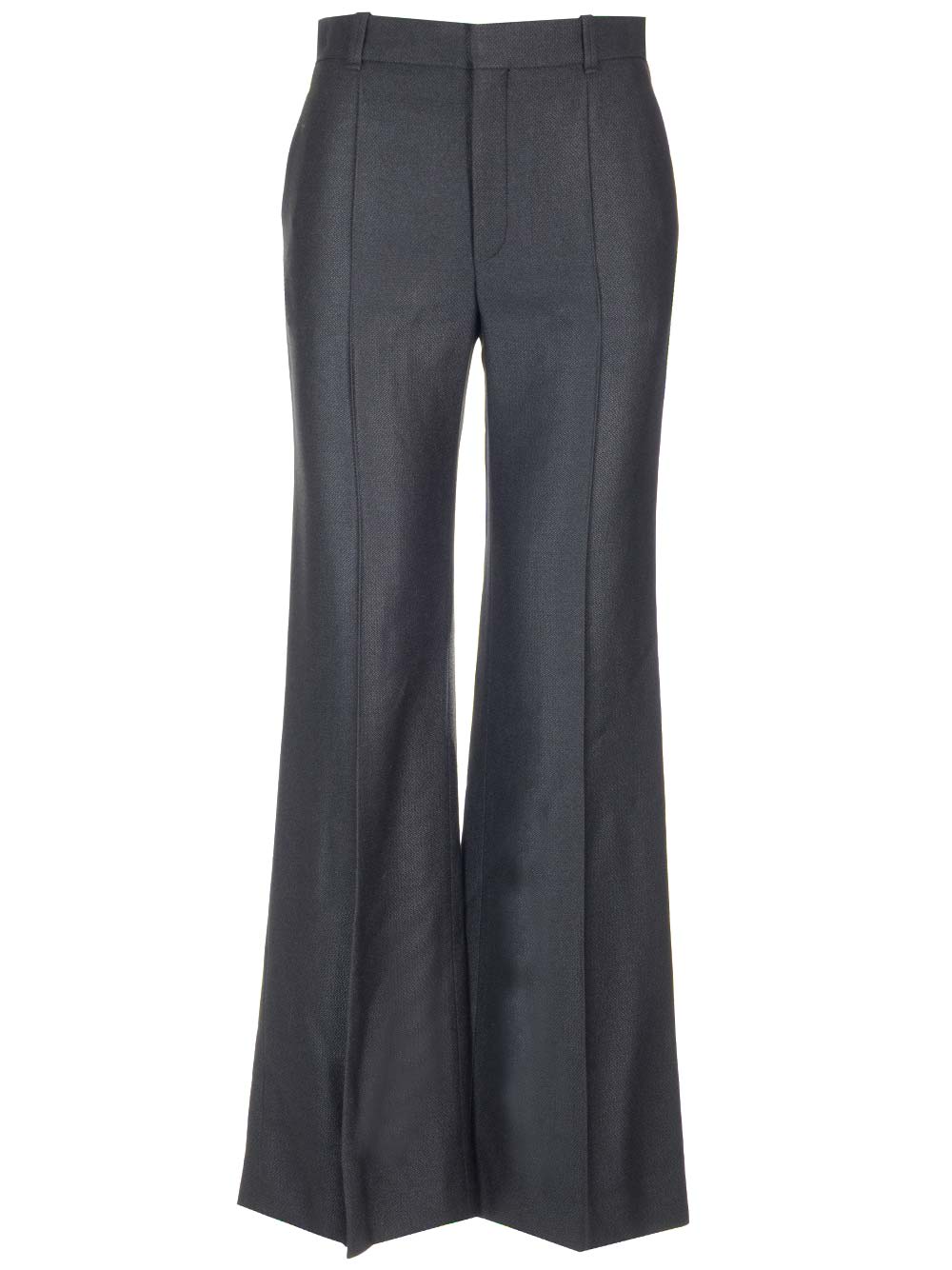 Shop Chloé High-waisted Flare Trousers In Black