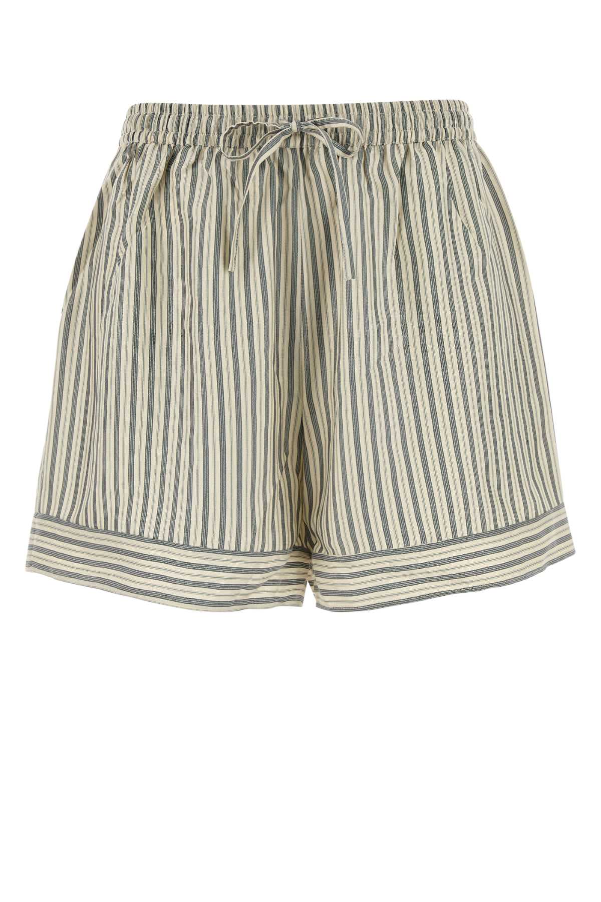 Le Kasha Embroidered Silk Wensu Shorts In Neutral