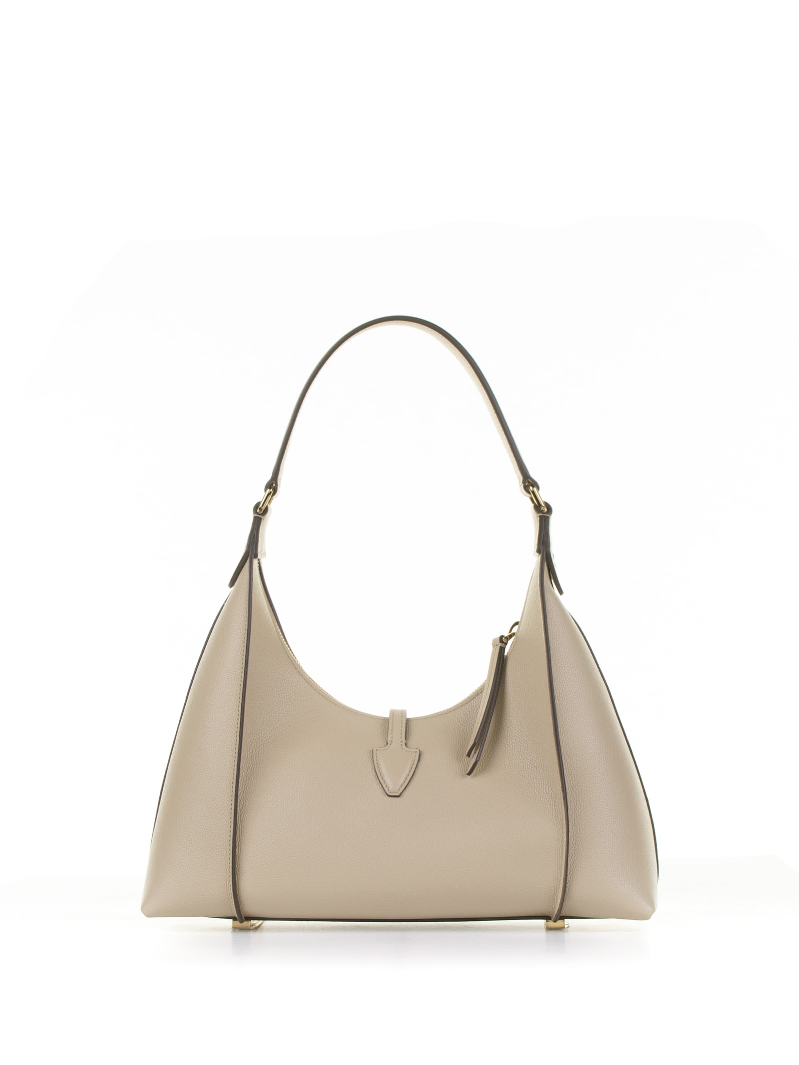 Shop Tod's Hobo Bag T Timeless In Beige Leather In Naturale