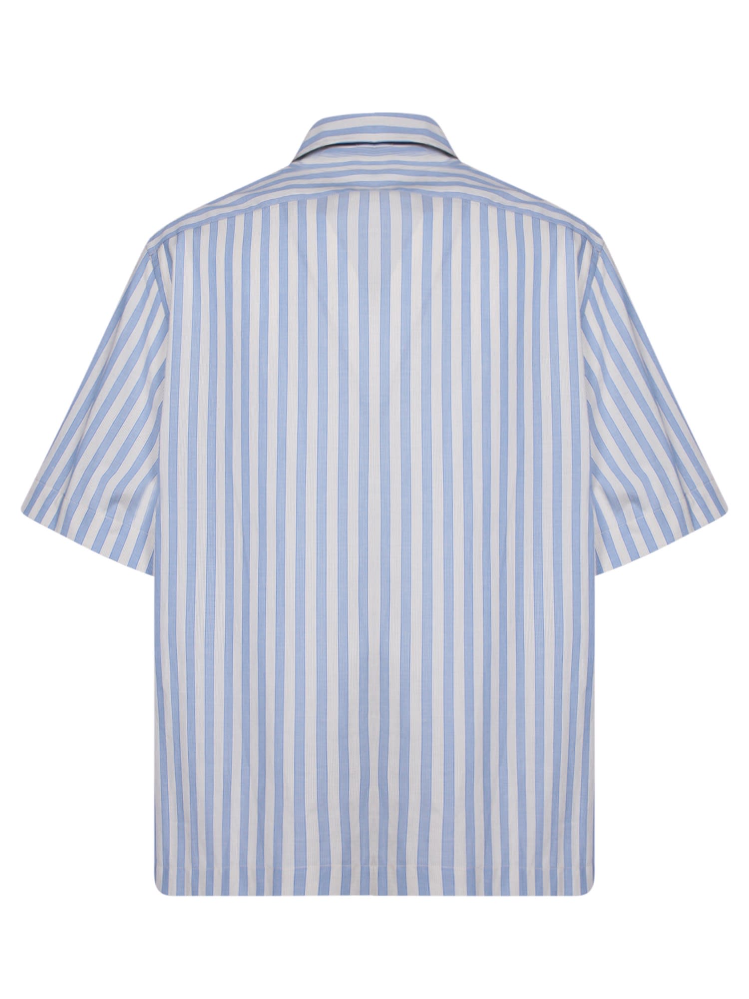 Shop Etro Striped Logo White/light Blue Shirt