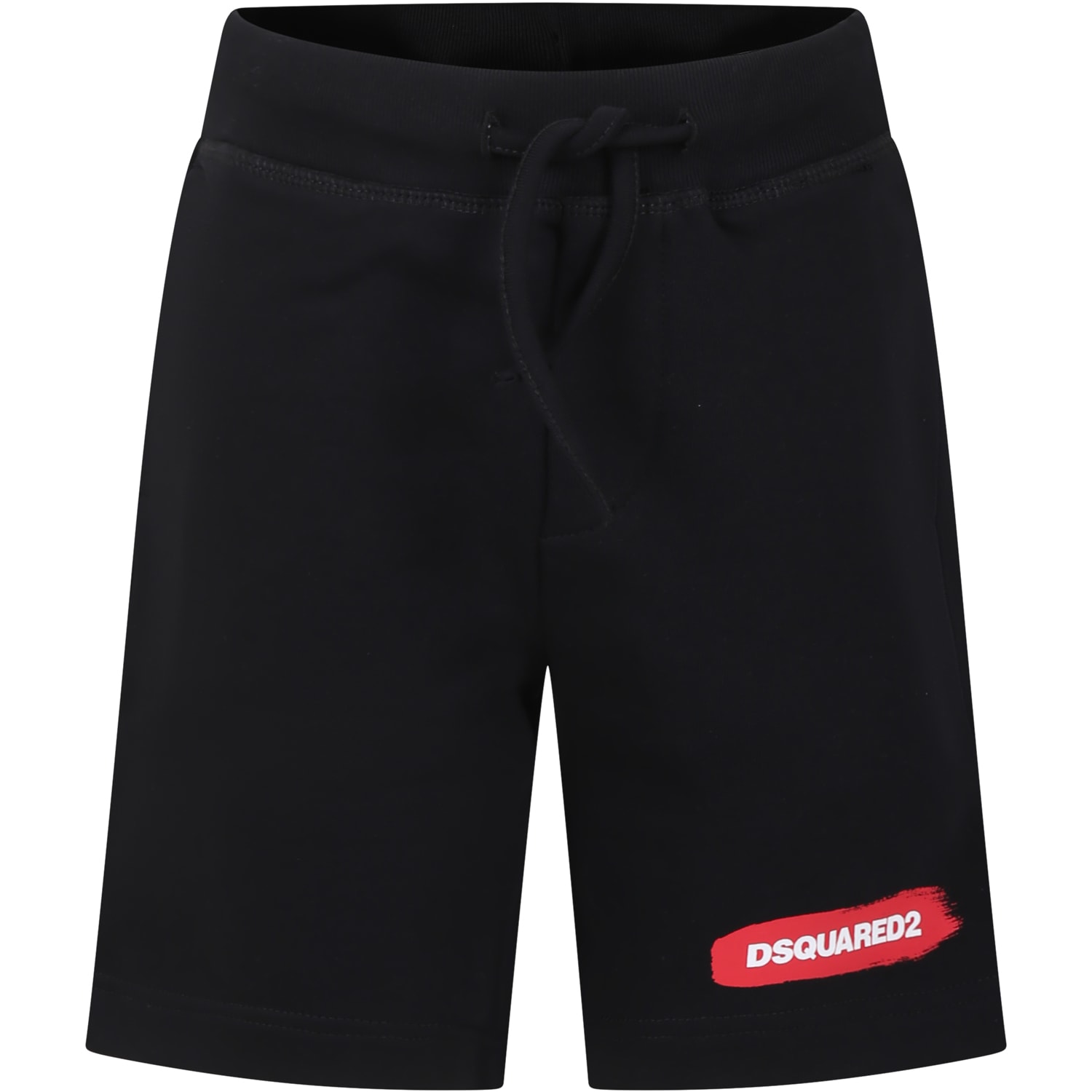 Dsquared2 Kids' Black Shorts For Boy With Logo
